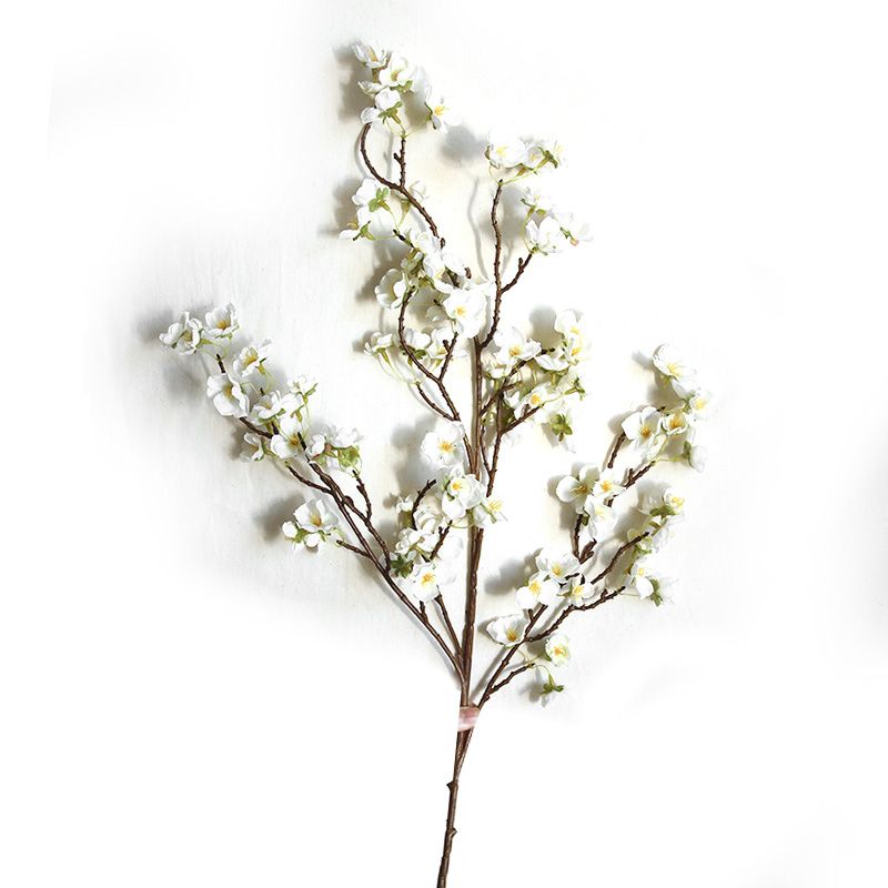 Artificial Cherry Blossom 4 Branches Decorative Lifelike Cherry Blossom Branches Decor 97cm White - Image 3