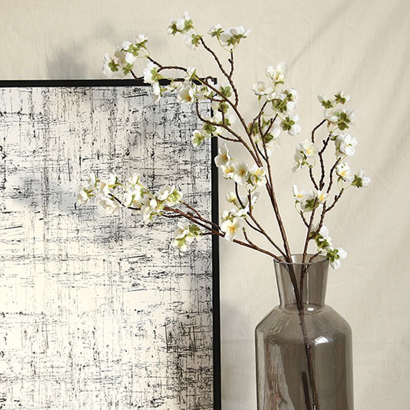 Artificial Cherry Blossom 4 Branches Decorative Lifelike Cherry Blossom Branches Decor 97cm White - Image 5