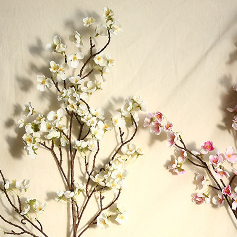 Artificial Cherry Blossom 4 Branches Decorative Lifelike Cherry Blossom Branches Decor 97cm White - Image 6