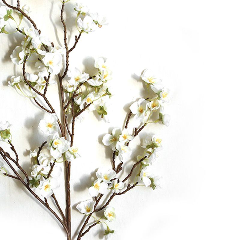 Artificial Cherry Blossom 4 Branches Decorative Lifelike Cherry Blossom Branches Decor 97cm White - Image 7