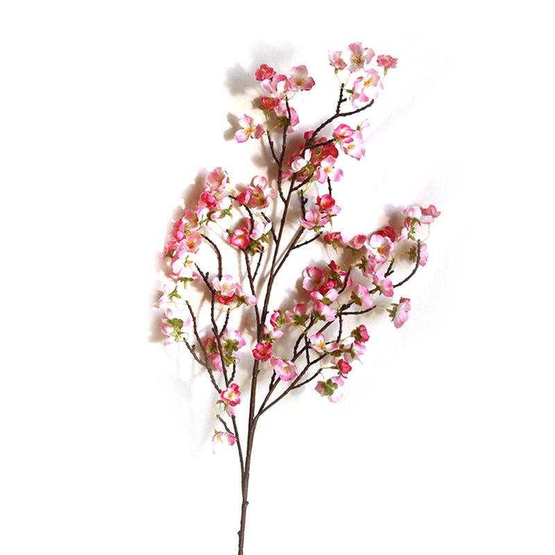 Artificial Cherry Blossom 4 Branches Decorative Lifelike Cherry Blossom Branches Decor 97cm Dark Pink - Image 2