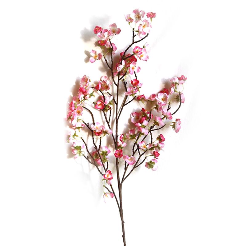 Artificial Cherry Blossom 4 Branches Decorative Lifelike Cherry Blossom Branches Decor 97cm Dark Pink - Image 3