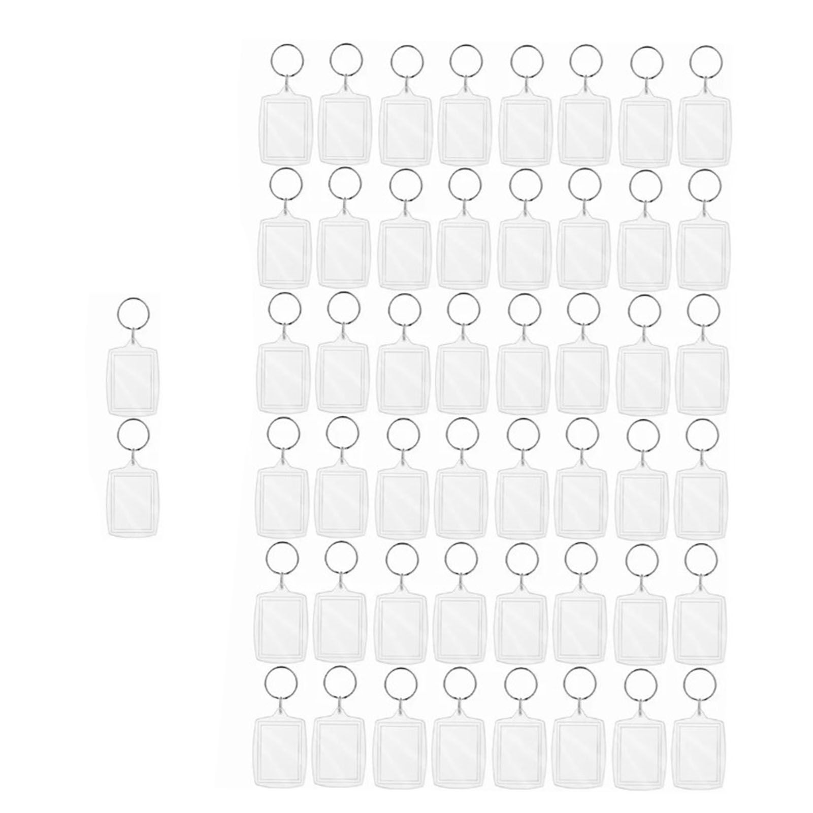 50Pcs Photo Insert Keychain Acrylic Blank Transparent Photo Picture Frame Keyring - Image 1