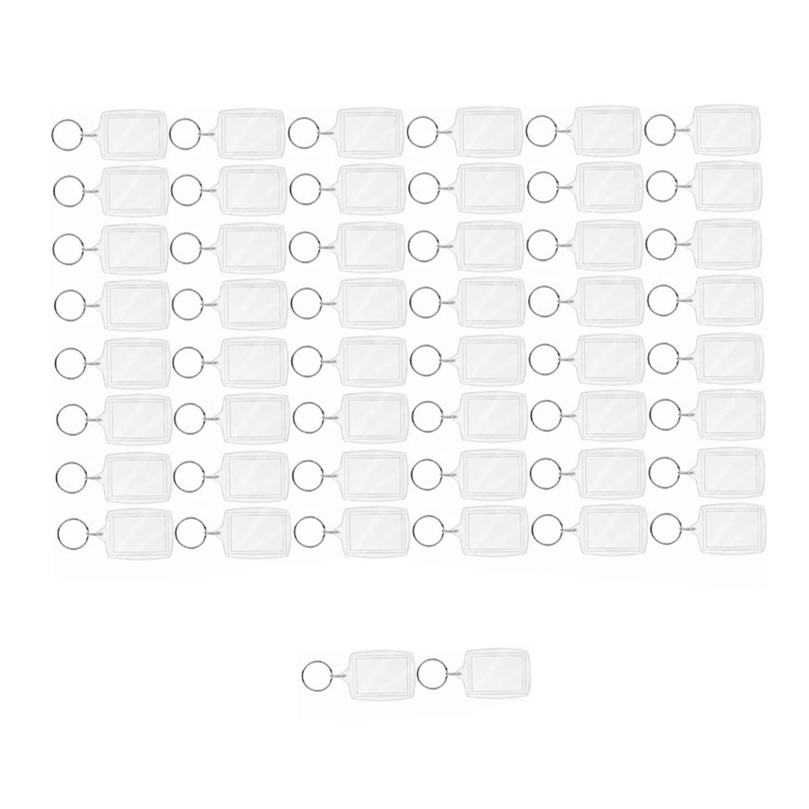 50Pcs Photo Insert Keychain Acrylic Blank Transparent Photo Picture Frame Keyring - Image 2