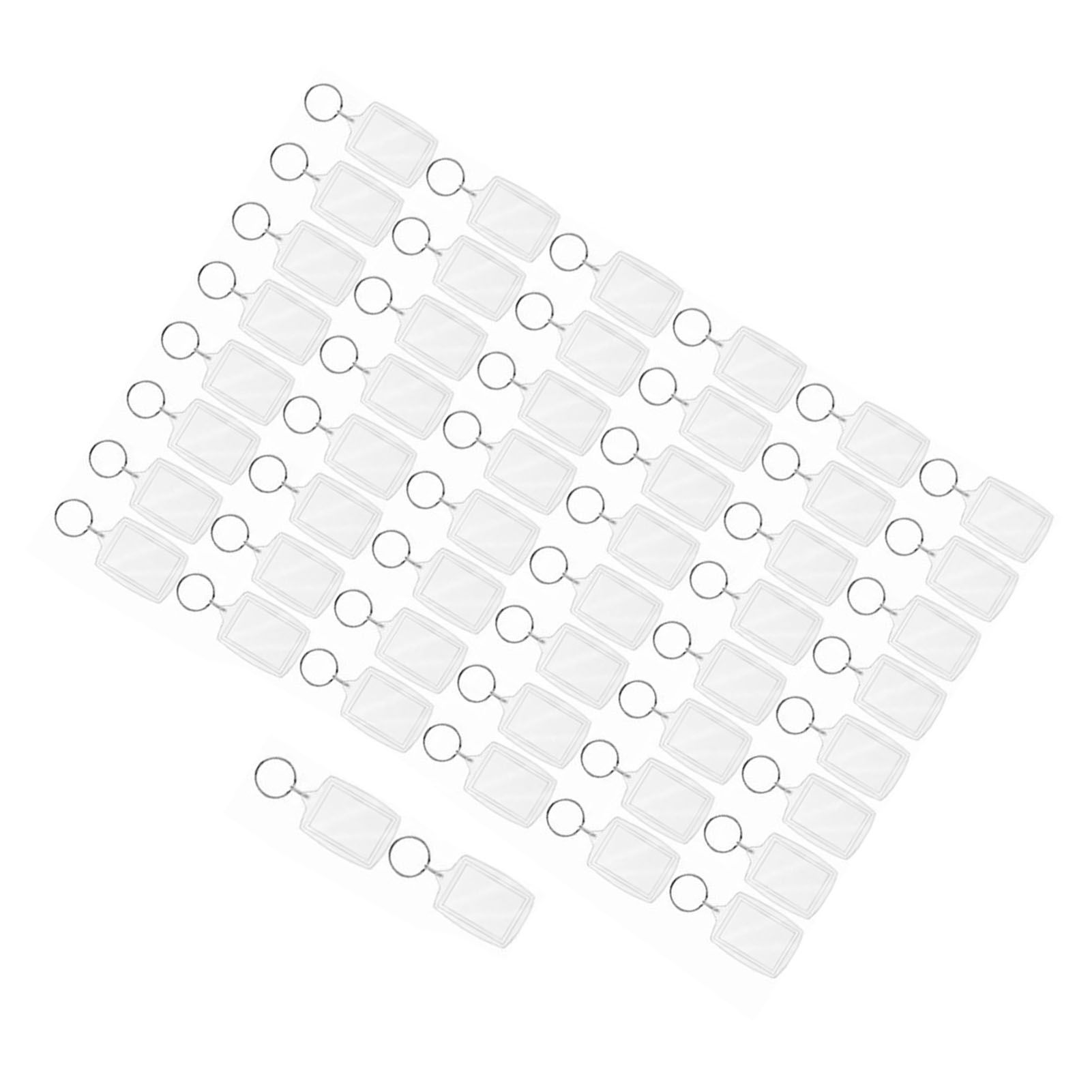 50Pcs Photo Insert Keychain Acrylic Blank Transparent Photo Picture Frame Keyring - Image 3