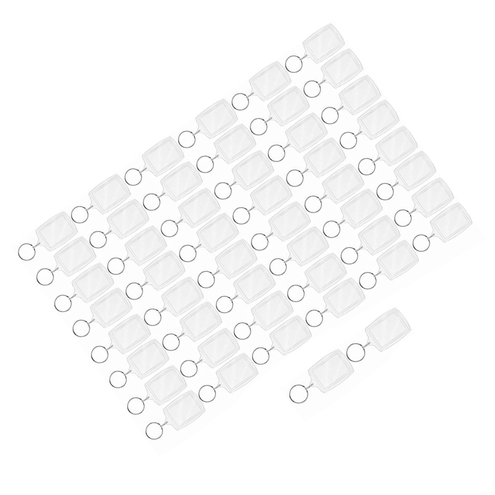 50Pcs Photo Insert Keychain Acrylic Blank Transparent Photo Picture Frame Keyring - Image 4