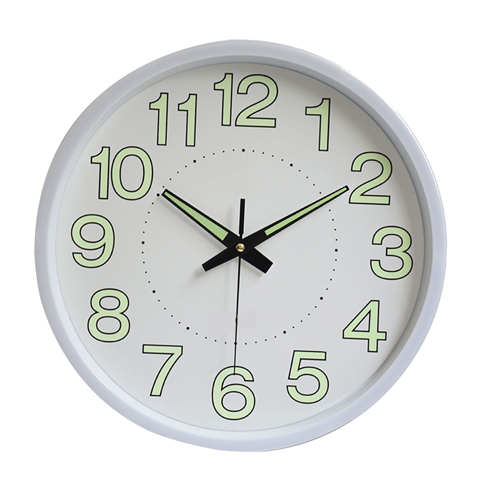 12 Inch Luminous Wall Clock Minimalist Round Quartz Clock for Bedroom Living Room Decoration White - Image 1