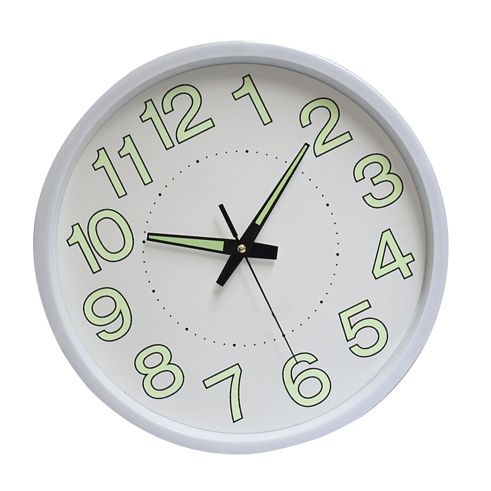 12 Inch Luminous Wall Clock Minimalist Round Quartz Clock for Bedroom Living Room Decoration White - Image 2