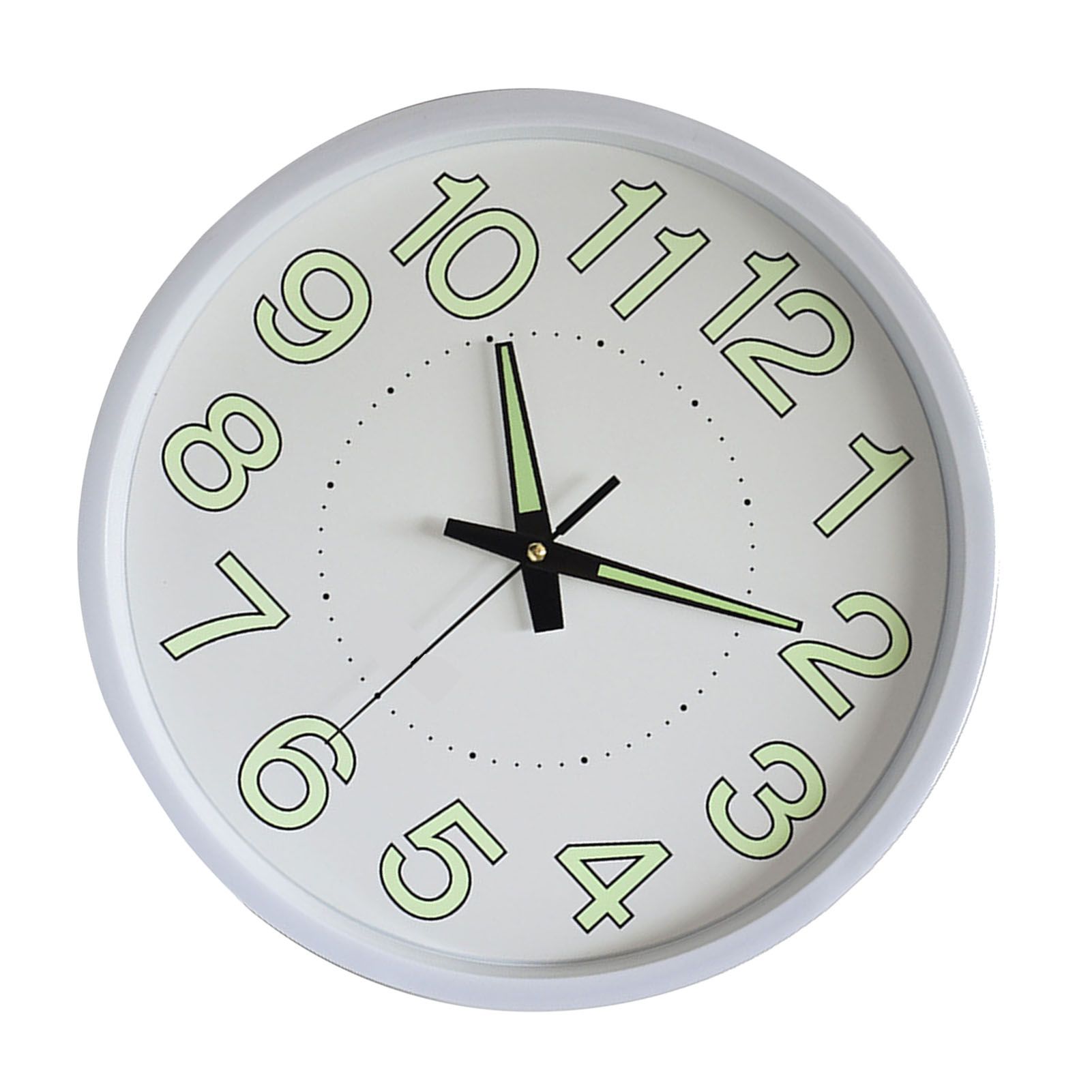12 Inch Luminous Wall Clock Minimalist Round Quartz Clock for Bedroom Living Room Decoration White - Image 3