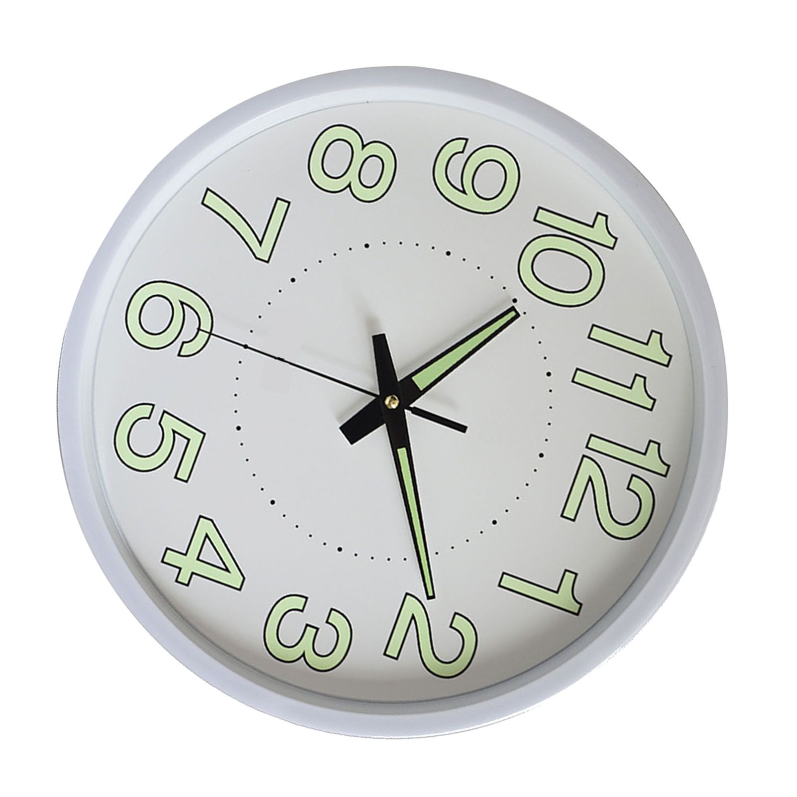 12 Inch Luminous Wall Clock Minimalist Round Quartz Clock for Bedroom Living Room Decoration White - Image 4