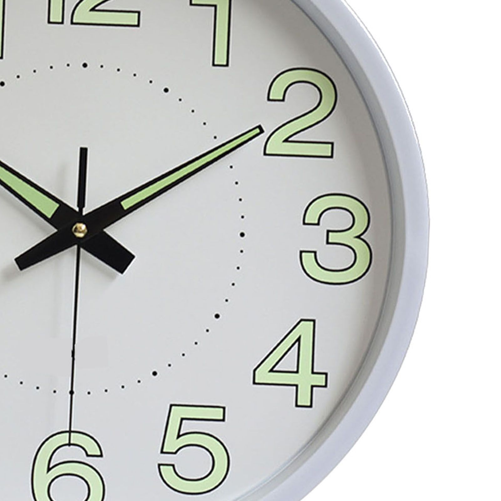 12 Inch Luminous Wall Clock Minimalist Round Quartz Clock for Bedroom Living Room Decoration White - Image 7