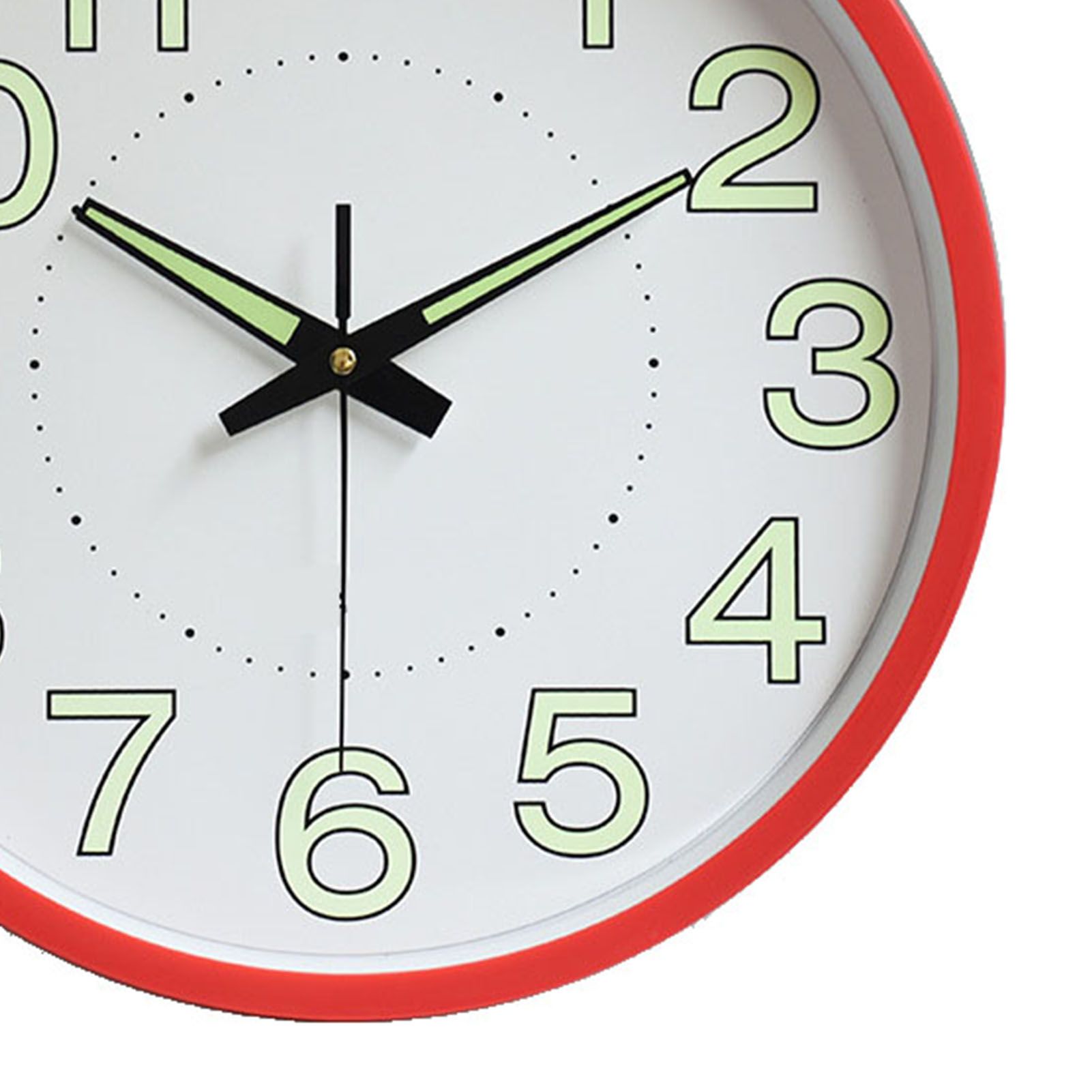 12 Inch Luminous Wall Clock Minimalist Round Quartz Clock for Bedroom Living Room Decoration Red - Image 7
