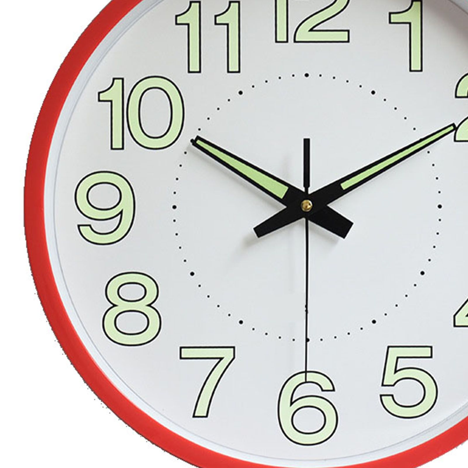 12 Inch Luminous Wall Clock Minimalist Round Quartz Clock for Bedroom Living Room Decoration Red - Image 8