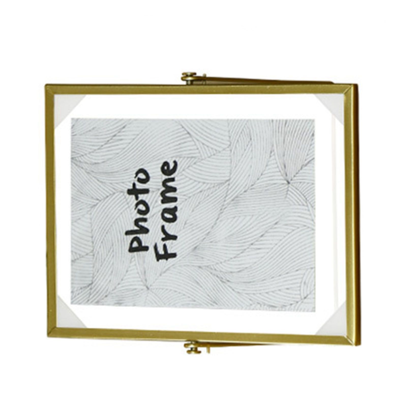 Photo Frame Nordic Style Geometric Metal Wrapping Edges Iron Art Desk Picture Frame for Living Room Office Study 4 Inch - Image 2