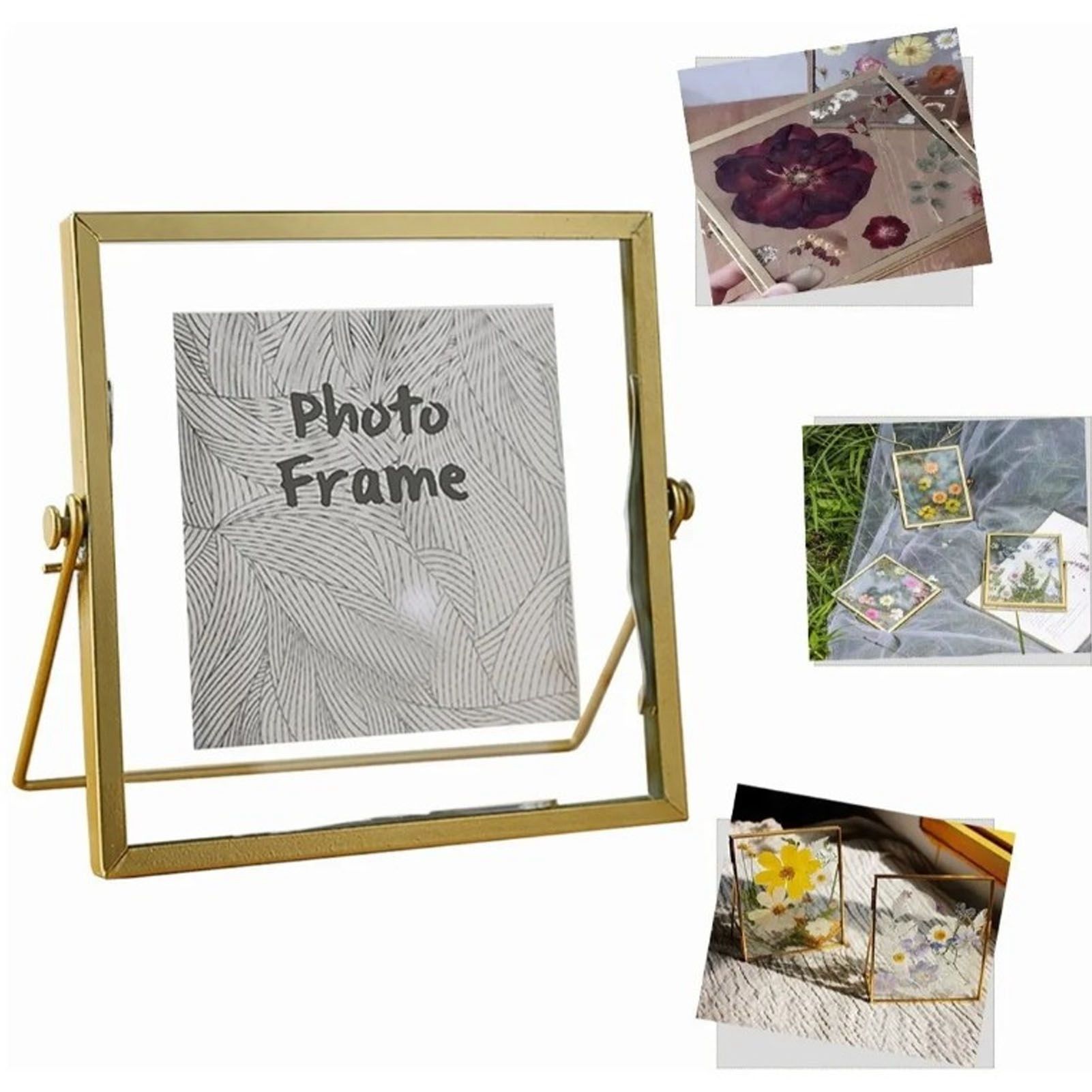 Photo Frame Nordic Style Geometric Metal Wrapping Edges Iron Art Desk Picture Frame for Living Room Office Study 4 Inch - Image 5