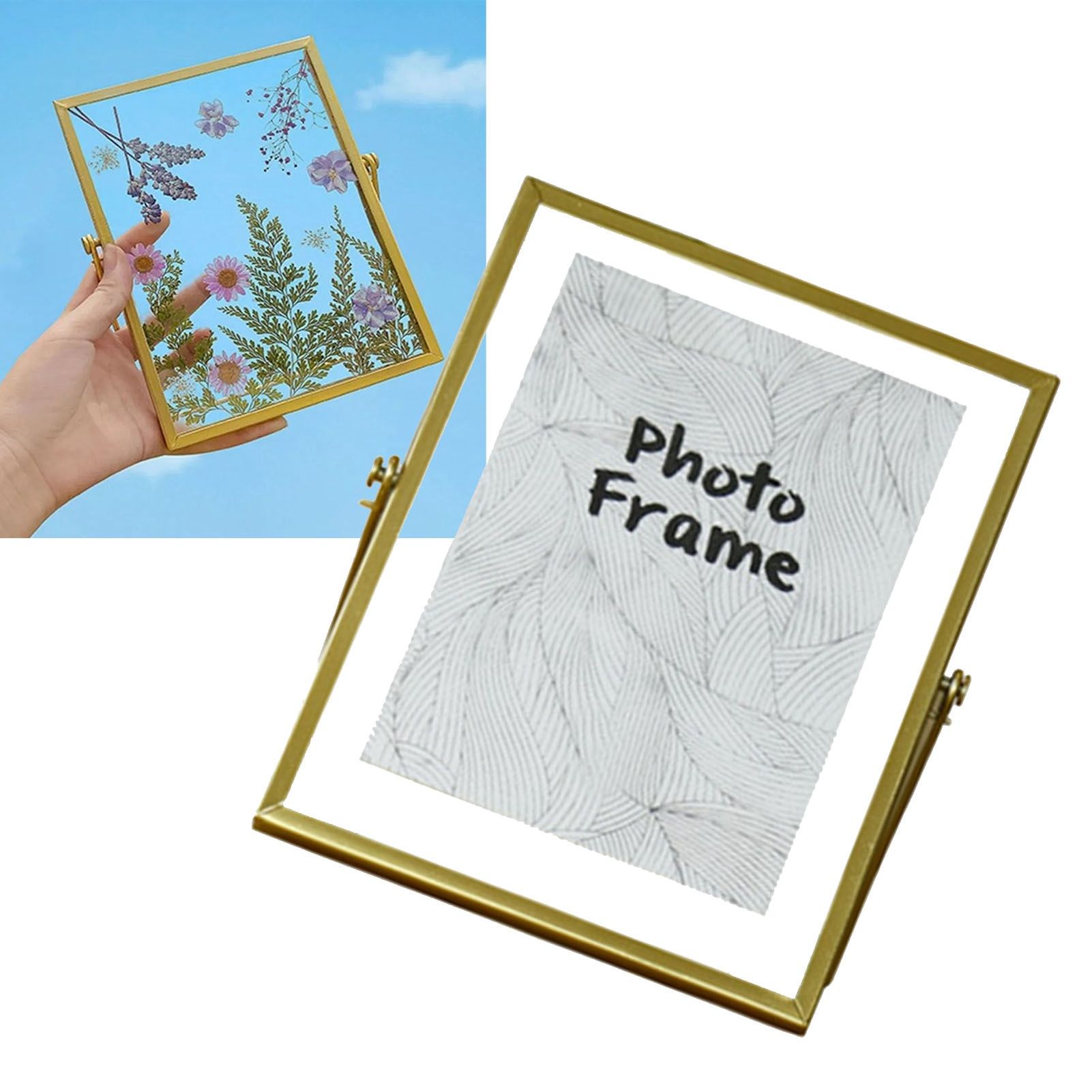 Photo Frame Nordic Style Geometric Metal Wrapping Edges Iron Art Desk Picture Frame for Living Room Office Study 4 Inch - Image 6