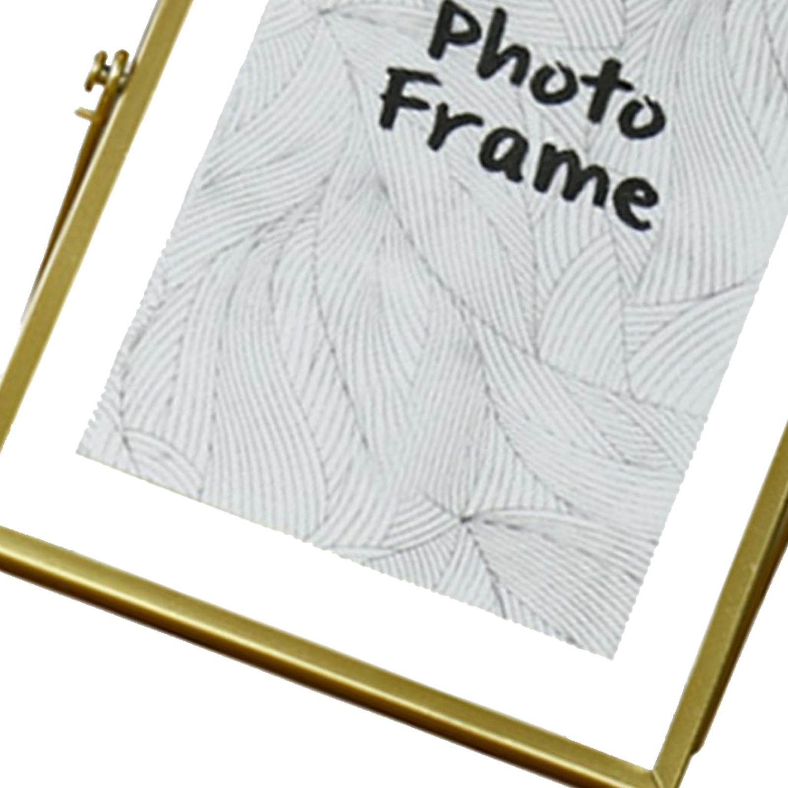 Photo Frame Nordic Style Geometric Metal Wrapping Edges Iron Art Desk Picture Frame for Living Room Office Study 4 Inch - Image 7