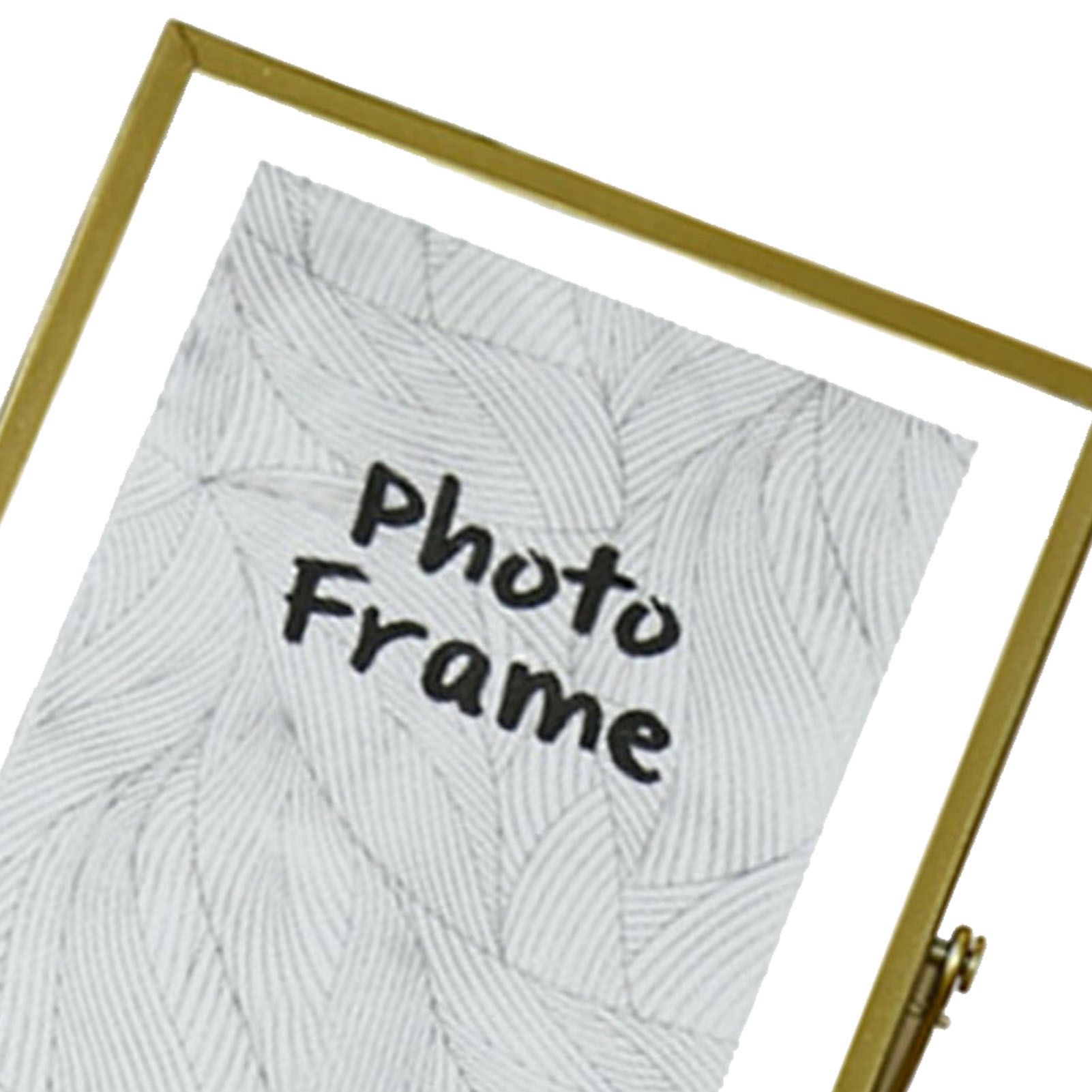 Photo Frame Nordic Style Geometric Metal Wrapping Edges Iron Art Desk Picture Frame for Living Room Office Study 4 Inch - Image 8