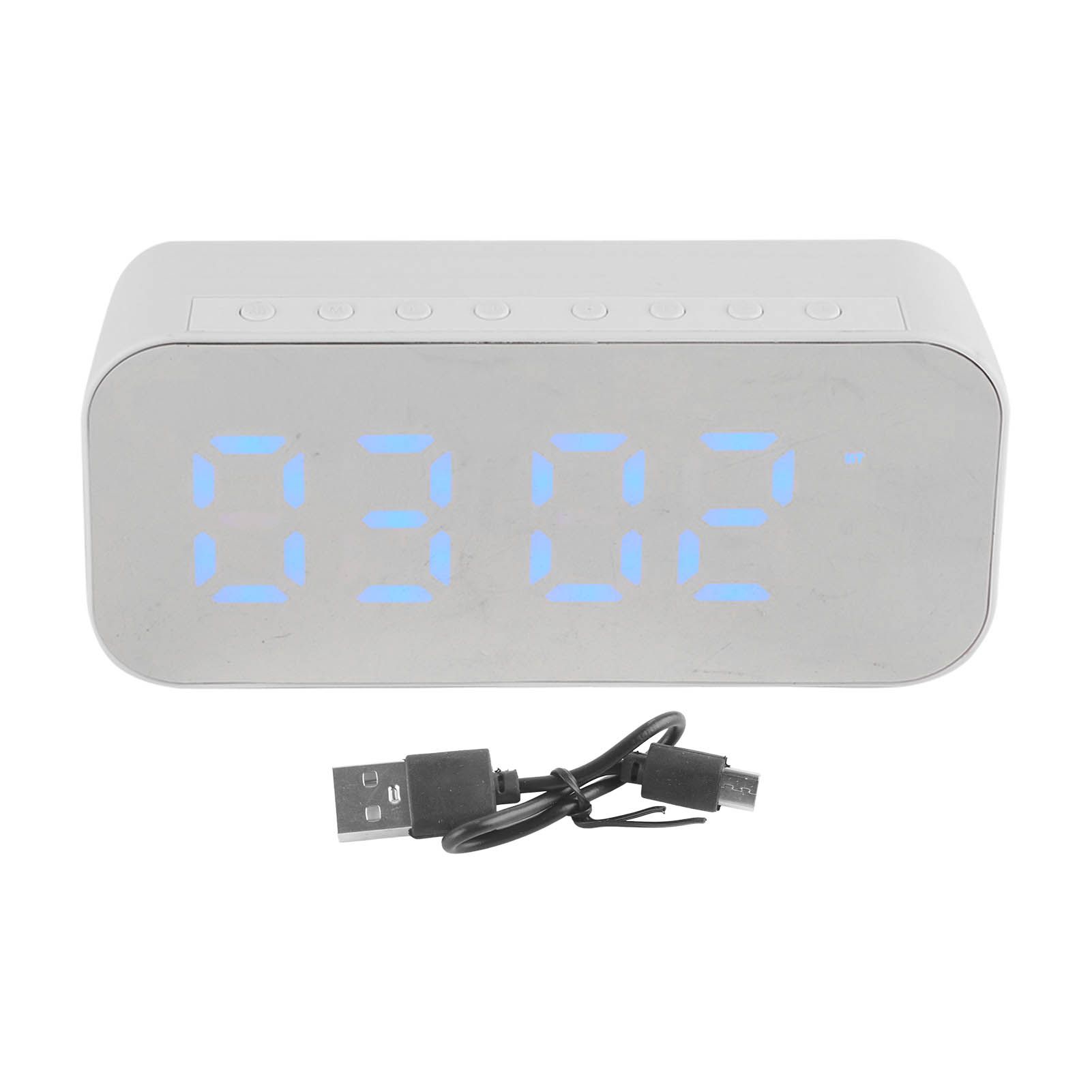 Alarm Clock Bluetooth Speaker High Volume Multifunctional Portable Mini Wireless Speaker for Outdoor and Home White - Image 1