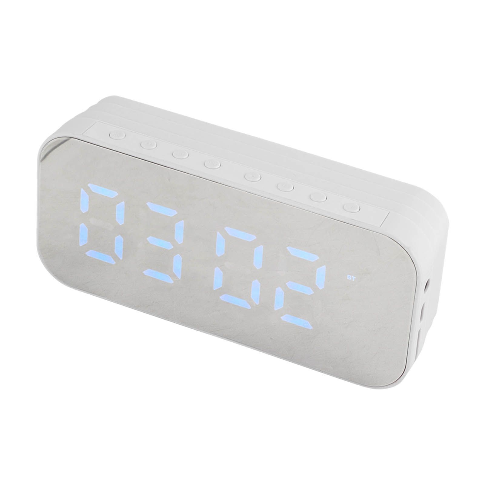 Alarm Clock Bluetooth Speaker High Volume Multifunctional Portable Mini Wireless Speaker for Outdoor and Home White - Image 3