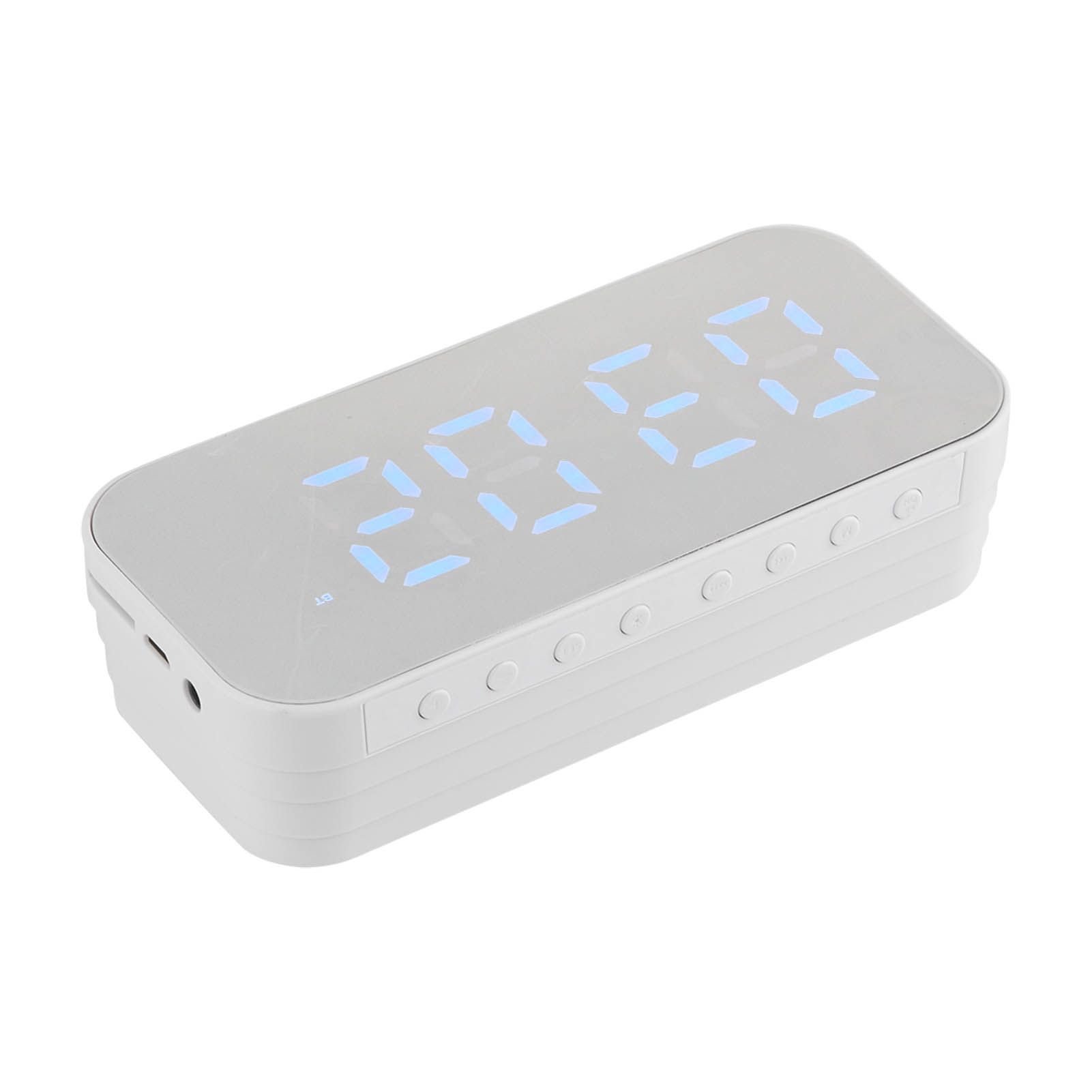 Alarm Clock Bluetooth Speaker High Volume Multifunctional Portable Mini Wireless Speaker for Outdoor and Home White - Image 6