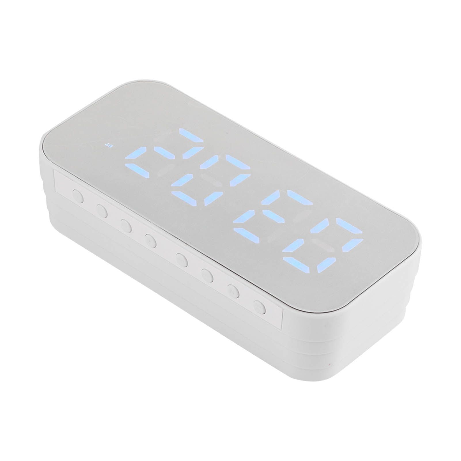 Alarm Clock Bluetooth Speaker High Volume Multifunctional Portable Mini Wireless Speaker for Outdoor and Home White - Image 7