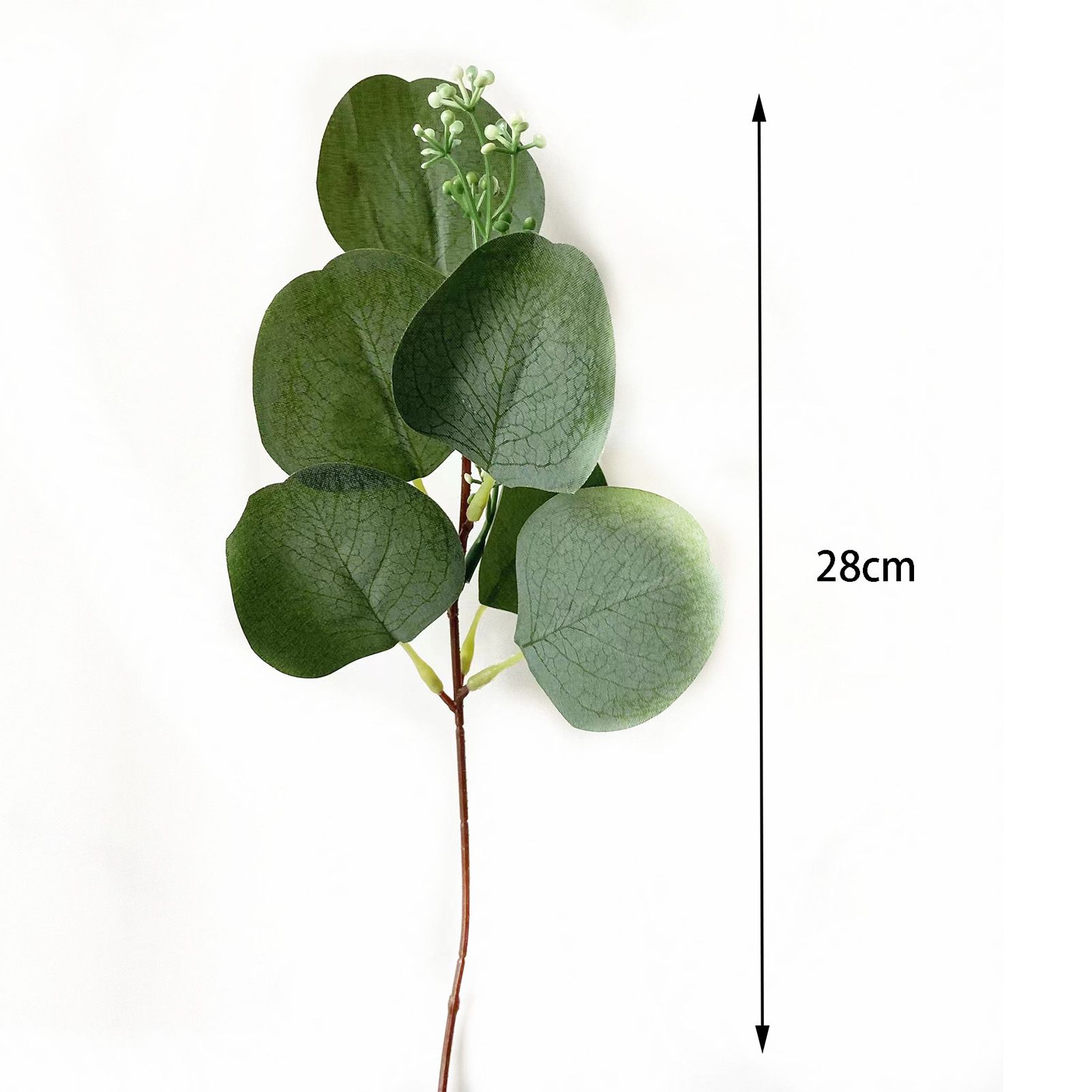 24Pcs Artificial Eucalyptus Stem Branches Round Eucalyptus Leaf with White Flower Decor Artificial Wedding Decor Plant - Image 6