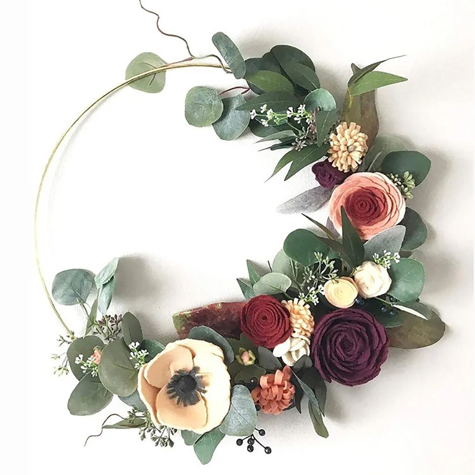 24Pcs Artificial Eucalyptus Stem Branches Round Eucalyptus Leaf with White Flower Decor Artificial Wedding Decor Plant - Image 8