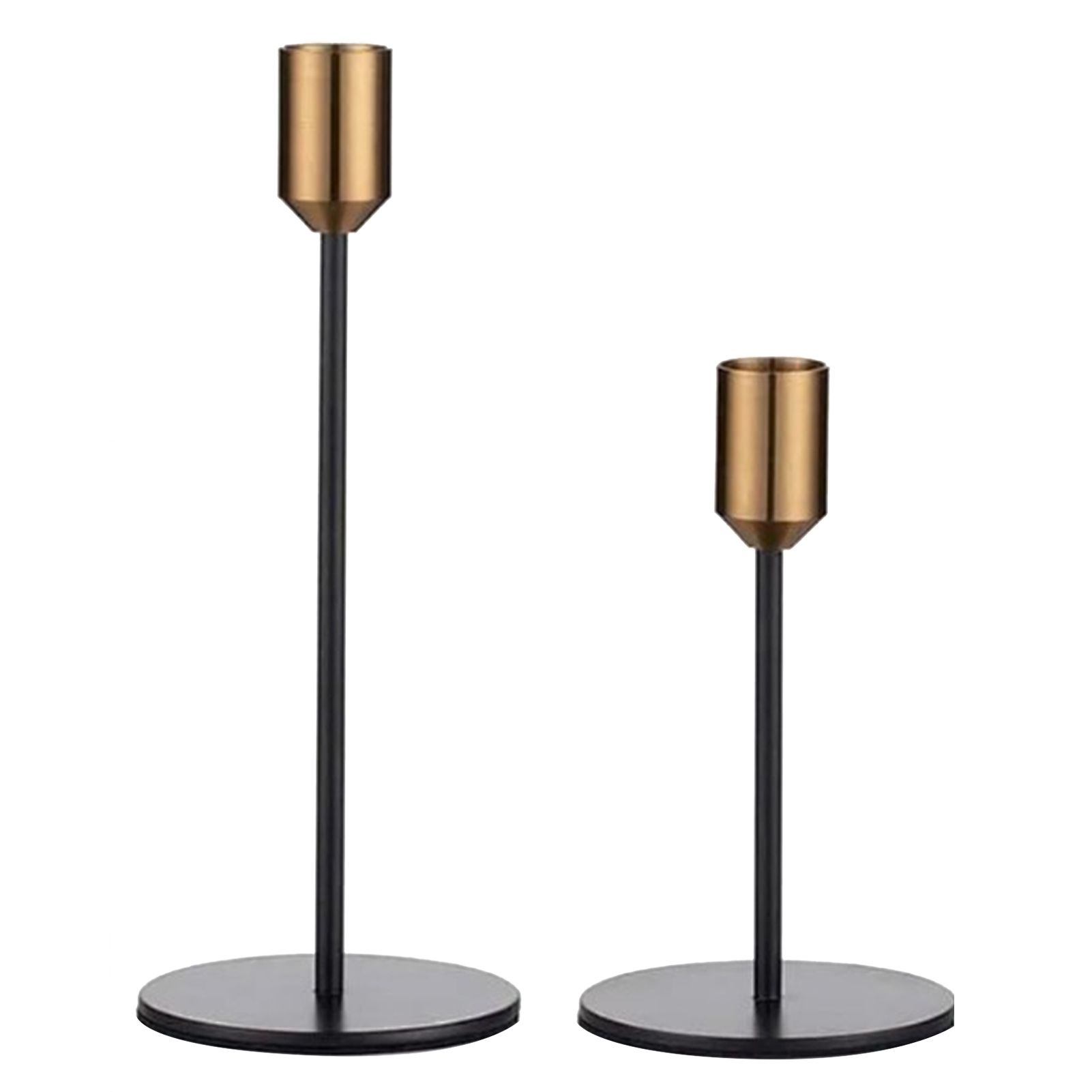 2 Pcs Metal Candle Holder Simple Modern Design Antique Black Candlestick Decoration for Home Wedding - Image 2