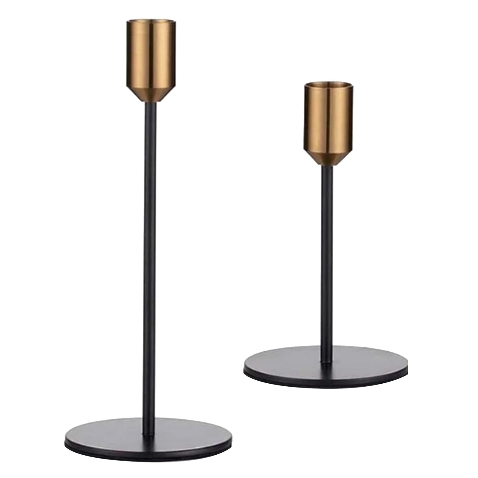 2 Pcs Metal Candle Holder Simple Modern Design Antique Black Candlestick Decoration for Home Wedding - Image 3
