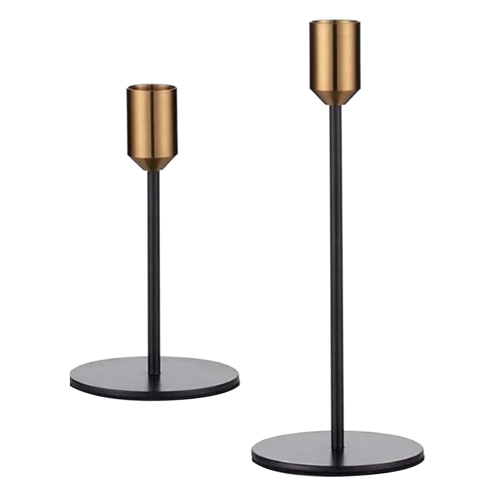 2 Pcs Metal Candle Holder Simple Modern Design Antique Black Candlestick Decoration for Home Wedding - Image 4