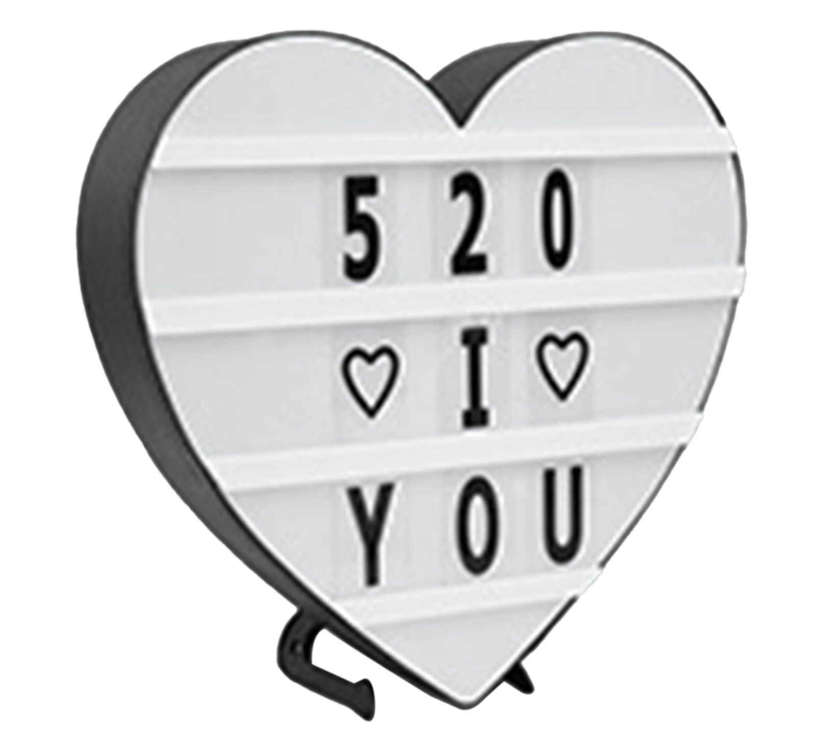 Cinema Light Box Black Heart Shaped LED Light Up Light Box with Coloured Alphabet Stickers - Image 3