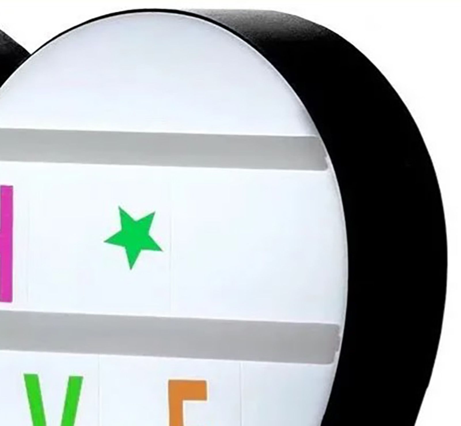 Cinema Light Box Black Heart Shaped LED Light Up Light Box with Coloured Alphabet Stickers - Image 7