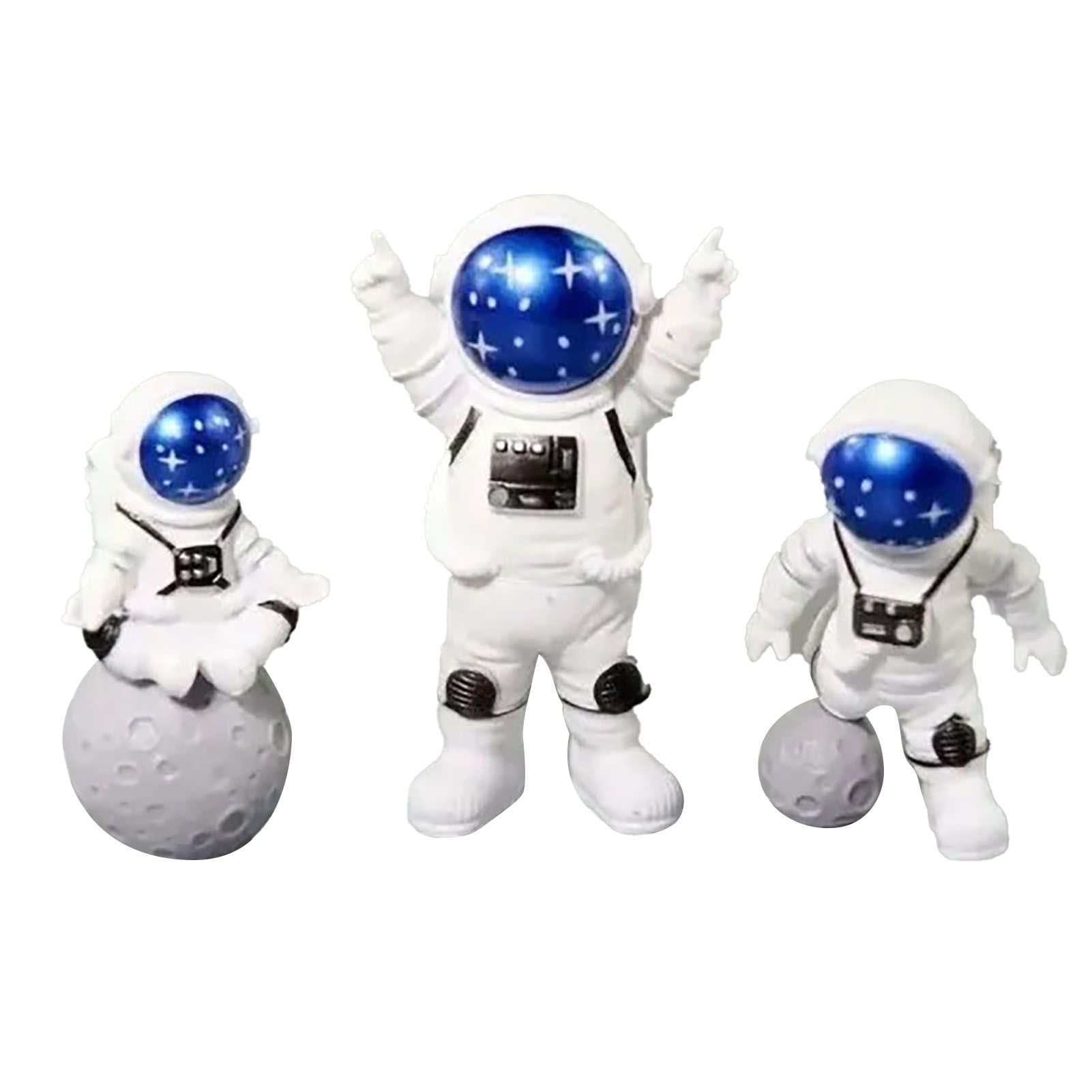 3 Piece Astronaut Figurines Cute Nordic Style PVC Spaceman Desk Decor for Cake Decoration Kids Room Bedroom Bookshelf - Image 1