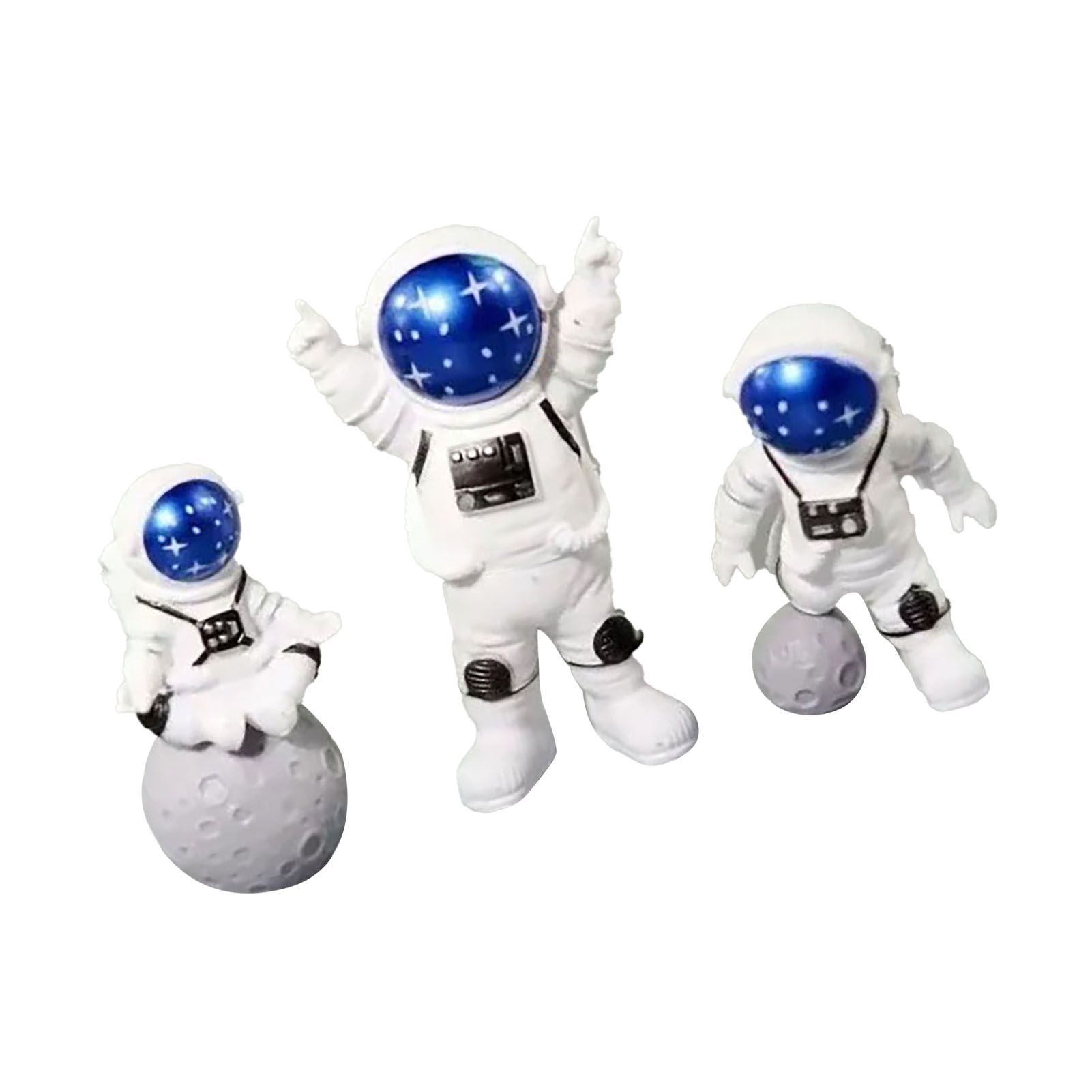 3 Piece Astronaut Figurines Cute Nordic Style PVC Spaceman Desk Decor for Cake Decoration Kids Room Bedroom Bookshelf - Image 3