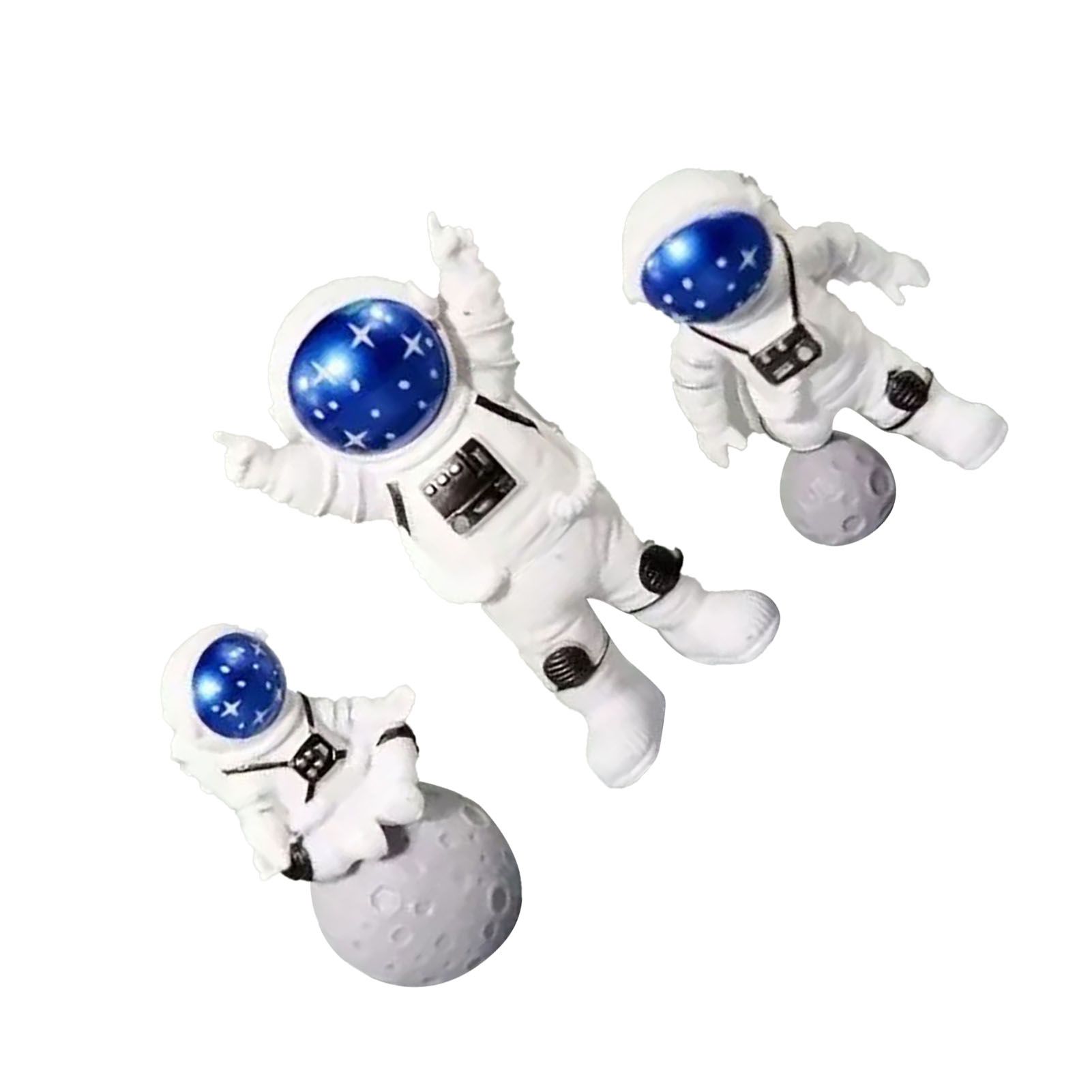 3 Piece Astronaut Figurines Cute Nordic Style PVC Spaceman Desk Decor for Cake Decoration Kids Room Bedroom Bookshelf - Image 4