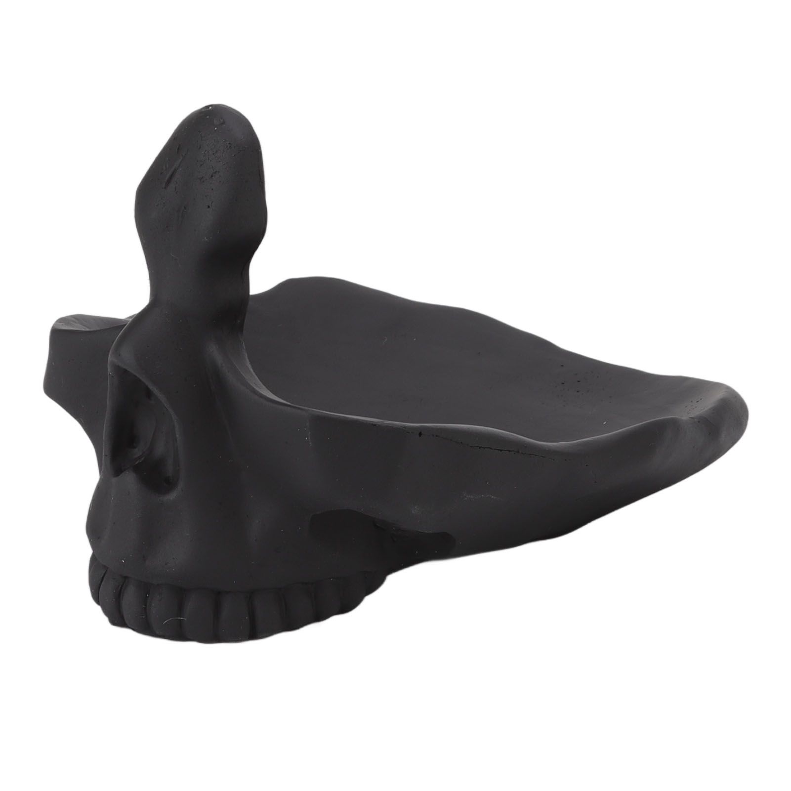 Skull Glasses Stand Lifelike Scratch Resistant Practical Statue Eyeglasses Holder with Storage Tray for Home Black - Image 3