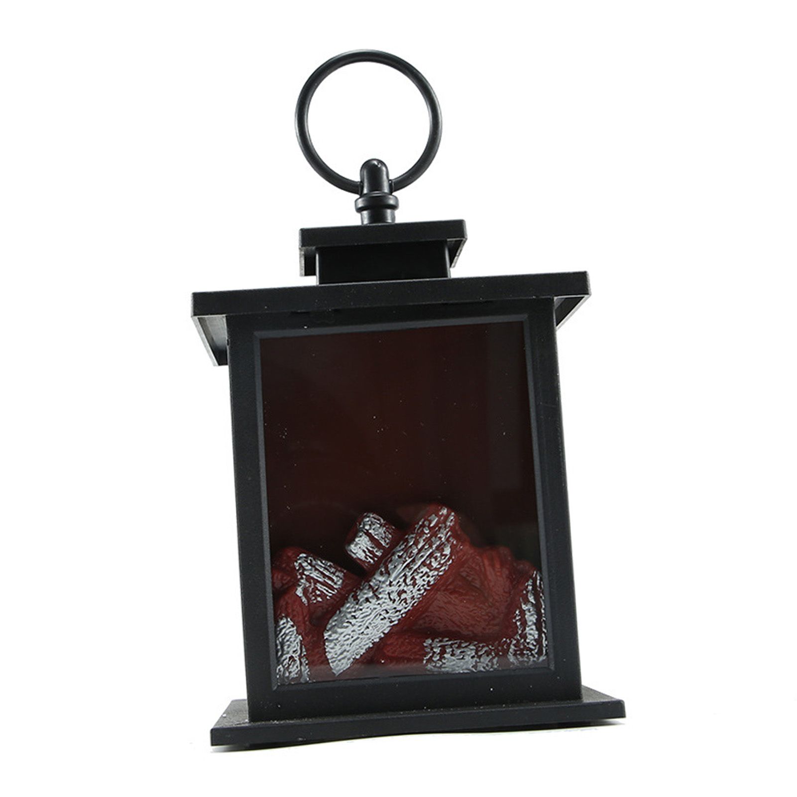 LED Flame Lantern Light Fashionable Retro Lantern Hanging Lamp for Christmas Decoration Square Flame Lamp, M - Image 2
