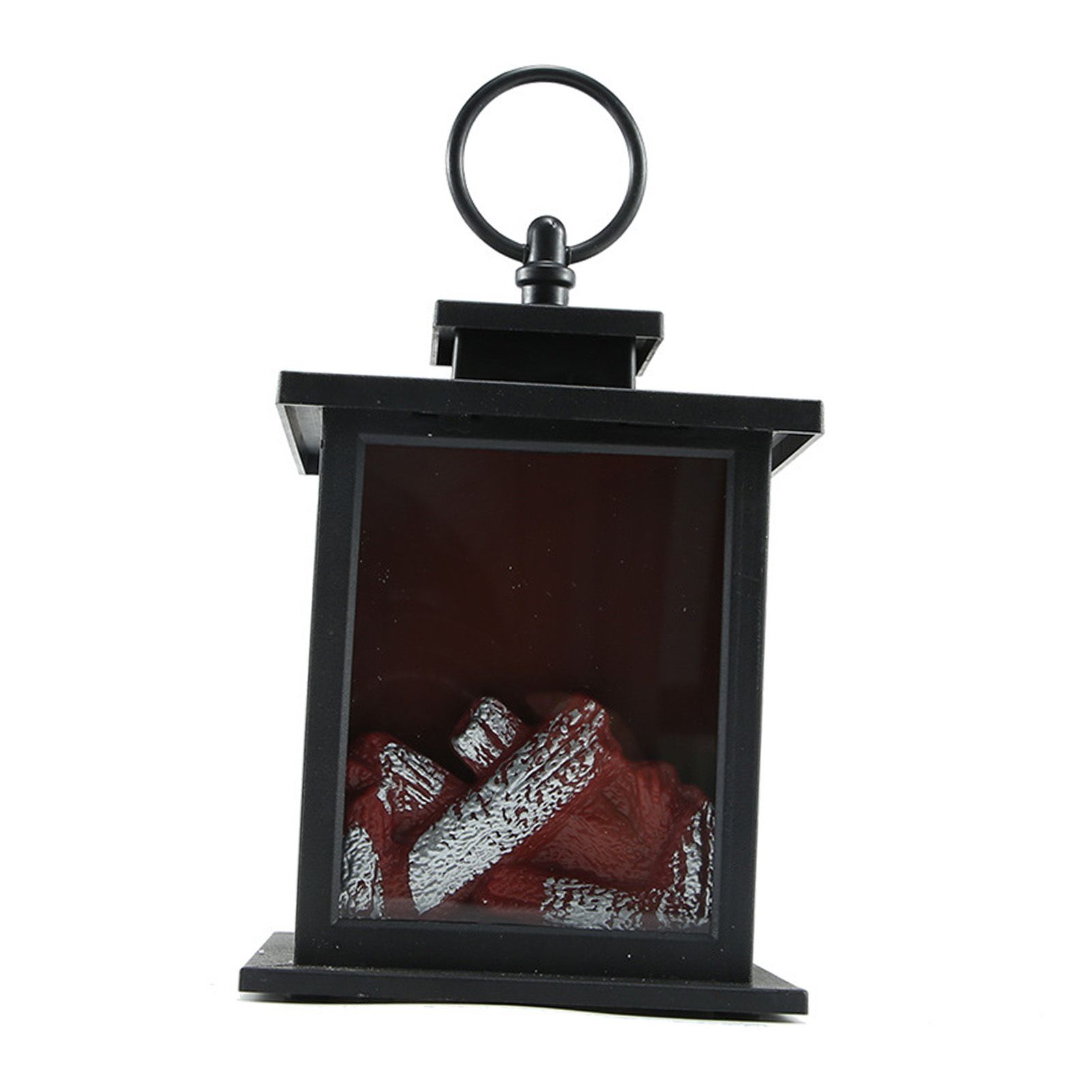 LED Flame Lantern Light Fashionable Retro Lantern Hanging Lamp for Christmas Decoration Square Flame Lamp, M - Image 3