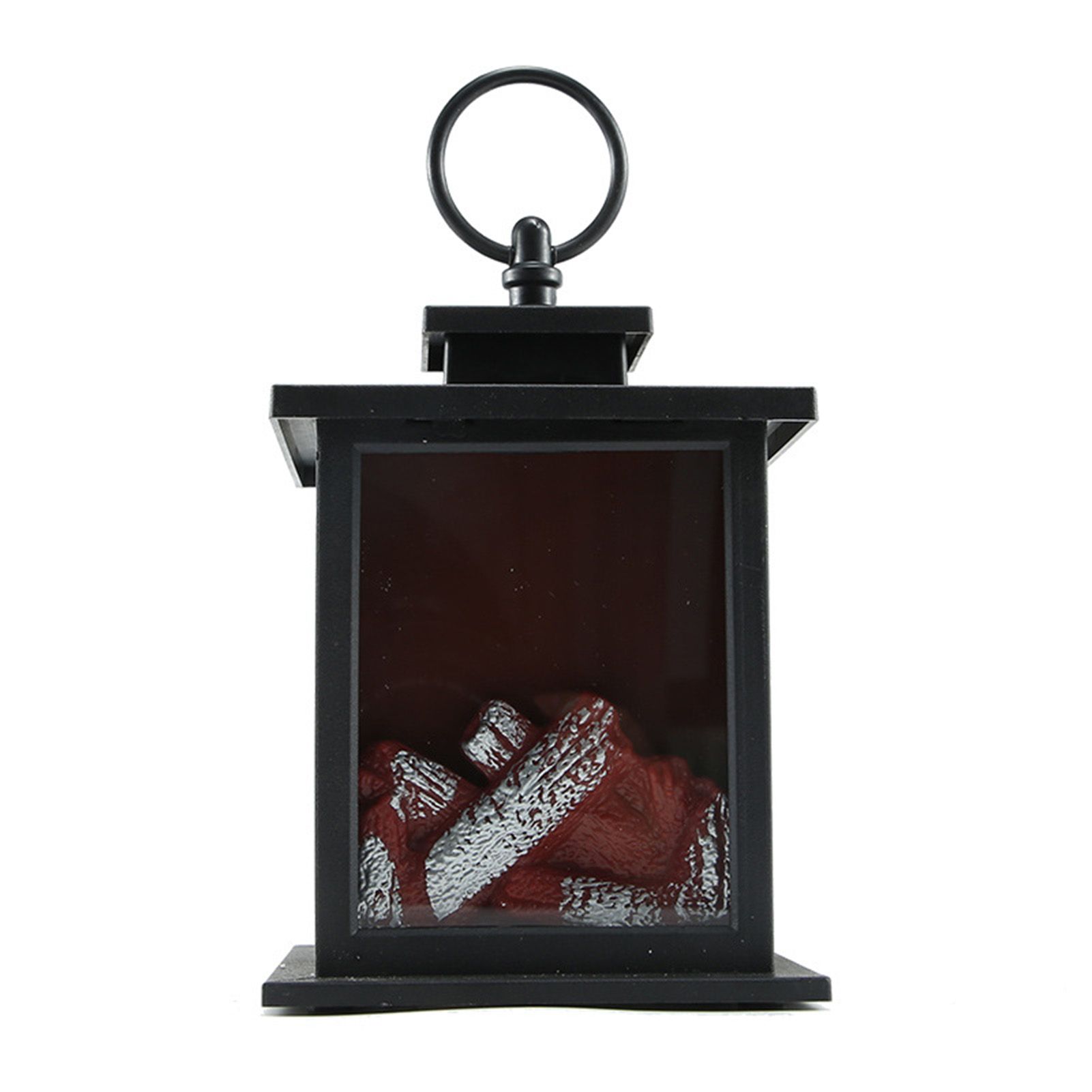 LED Flame Lantern Light Fashionable Retro Lantern Hanging Lamp for Christmas Decoration Square Flame Lamp, M - Image 4