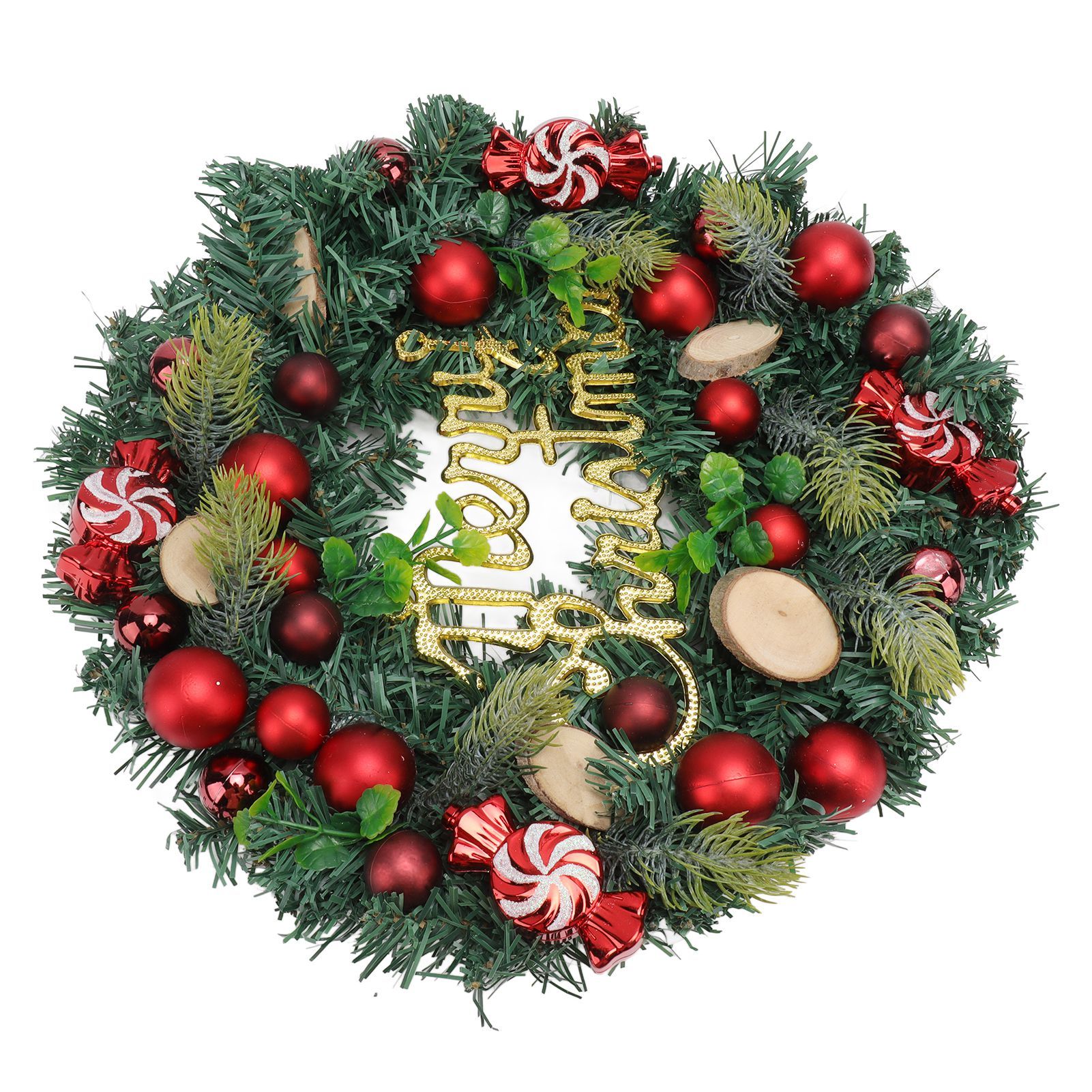 Artificial Christmas Wreath for Front Door Pine Needle Red Candy Christmas Garland Decorations for Home Mall Shopwindow - Image 6