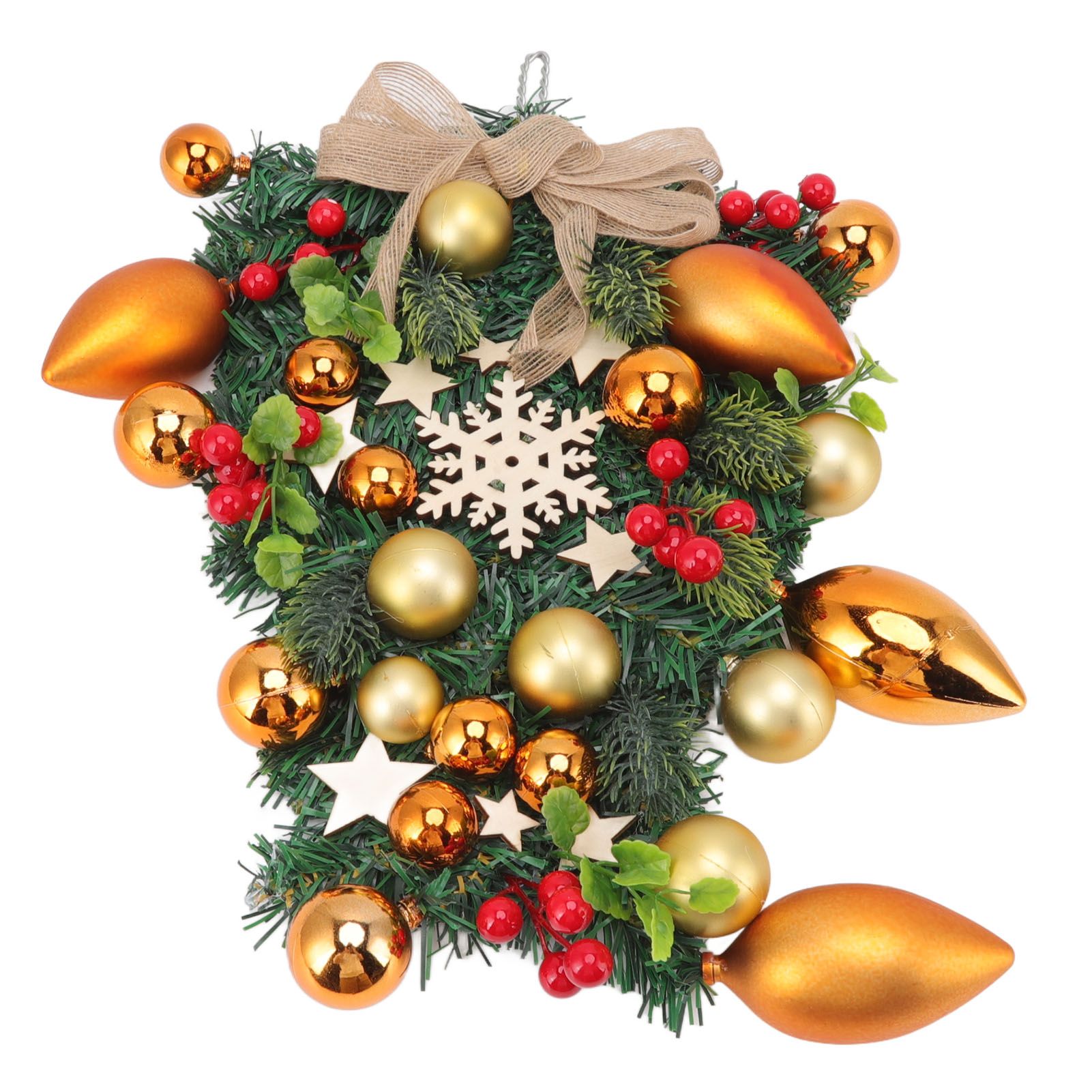 Christmas Wreath Handcrafted Exquisite Reusable Christmas Wreath Pendant Christmas Door Wreath for Fireplace Window - Image 5