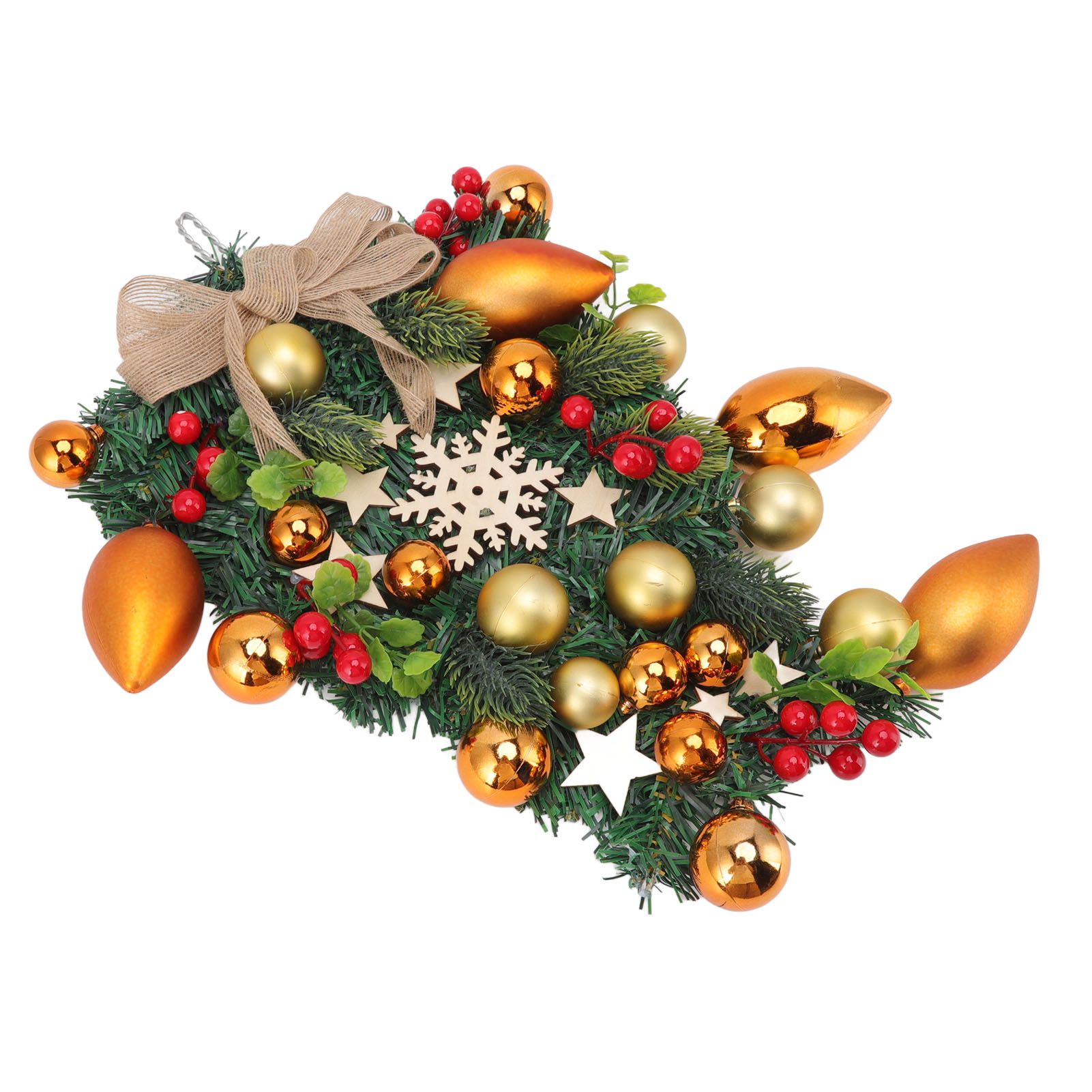 Christmas Wreath Handcrafted Exquisite Reusable Christmas Wreath Pendant Christmas Door Wreath for Fireplace Window - Image 7