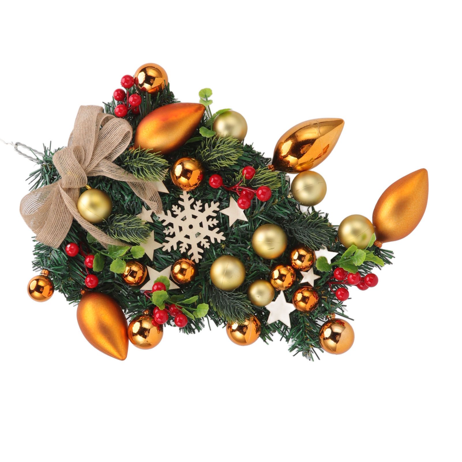 Christmas Wreath Handcrafted Exquisite Reusable Christmas Wreath Pendant Christmas Door Wreath for Fireplace Window - Image 8