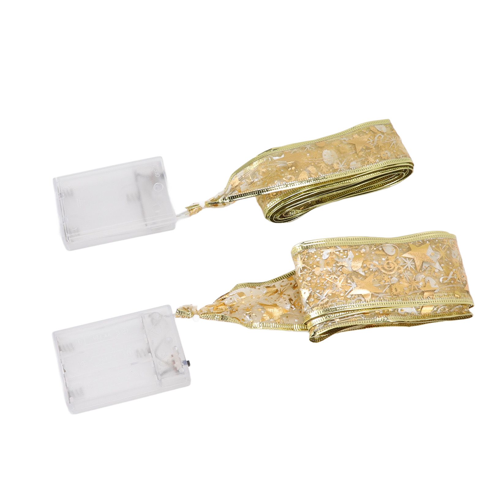 2 Pcs Christmas Ribbon String Lights Fairy Lights Christmas Tree Lights for Decorations Golden Warm Light 5cm 3.8cm - Image 3