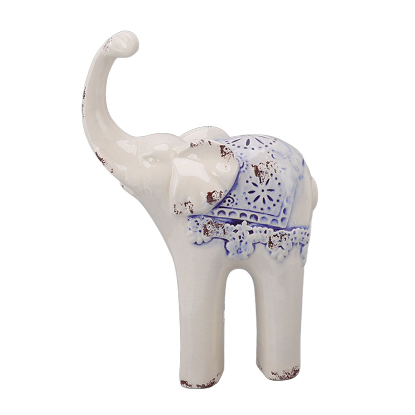 Elephant Ceramic Decor Safe Round Slippy Exquisite Porcelain Elephant Sculpture for Home Office Ornament S - Image 1