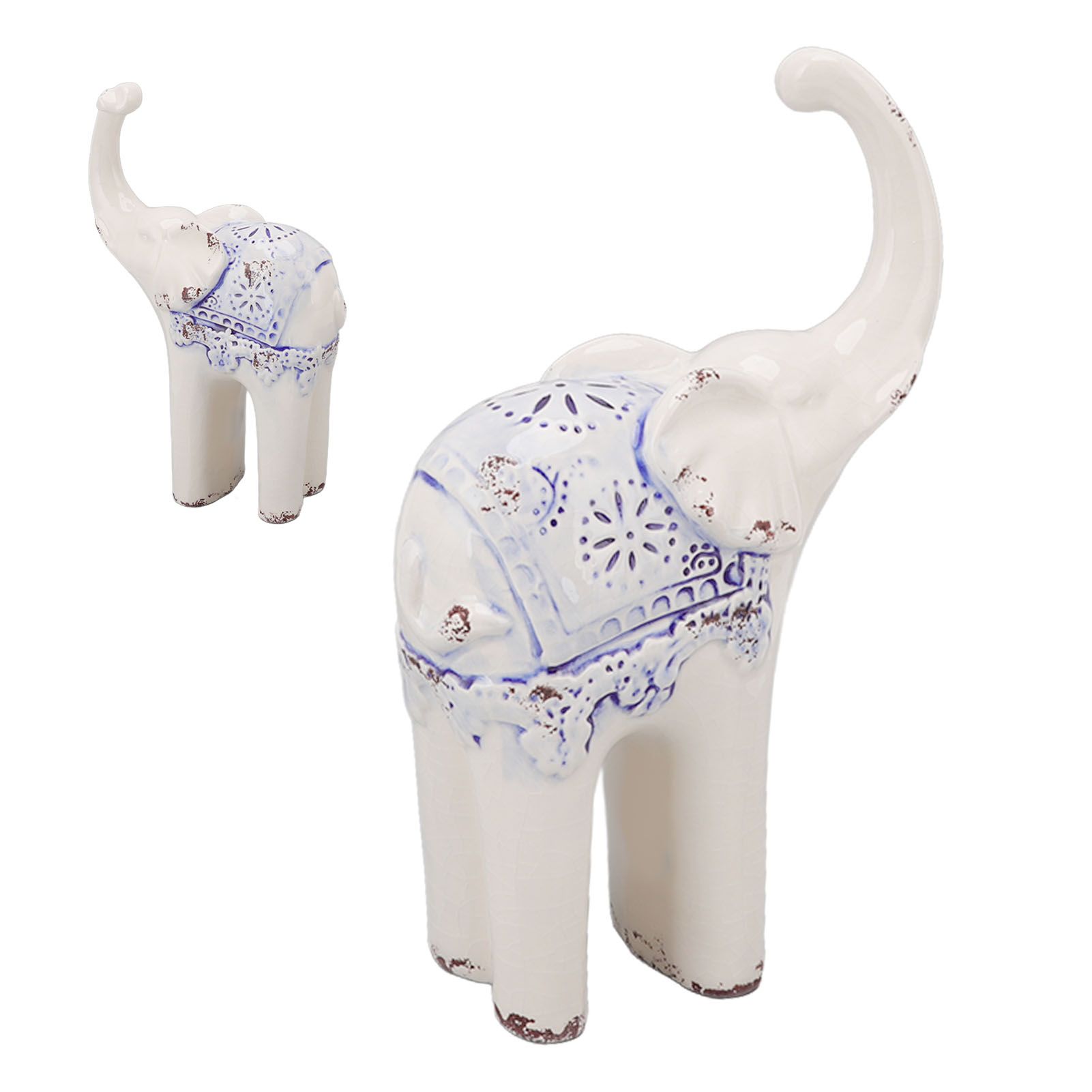 Elephant Ceramic Decor Safe Round Slippy Exquisite Porcelain Elephant Sculpture for Home Office Ornament S - Image 7