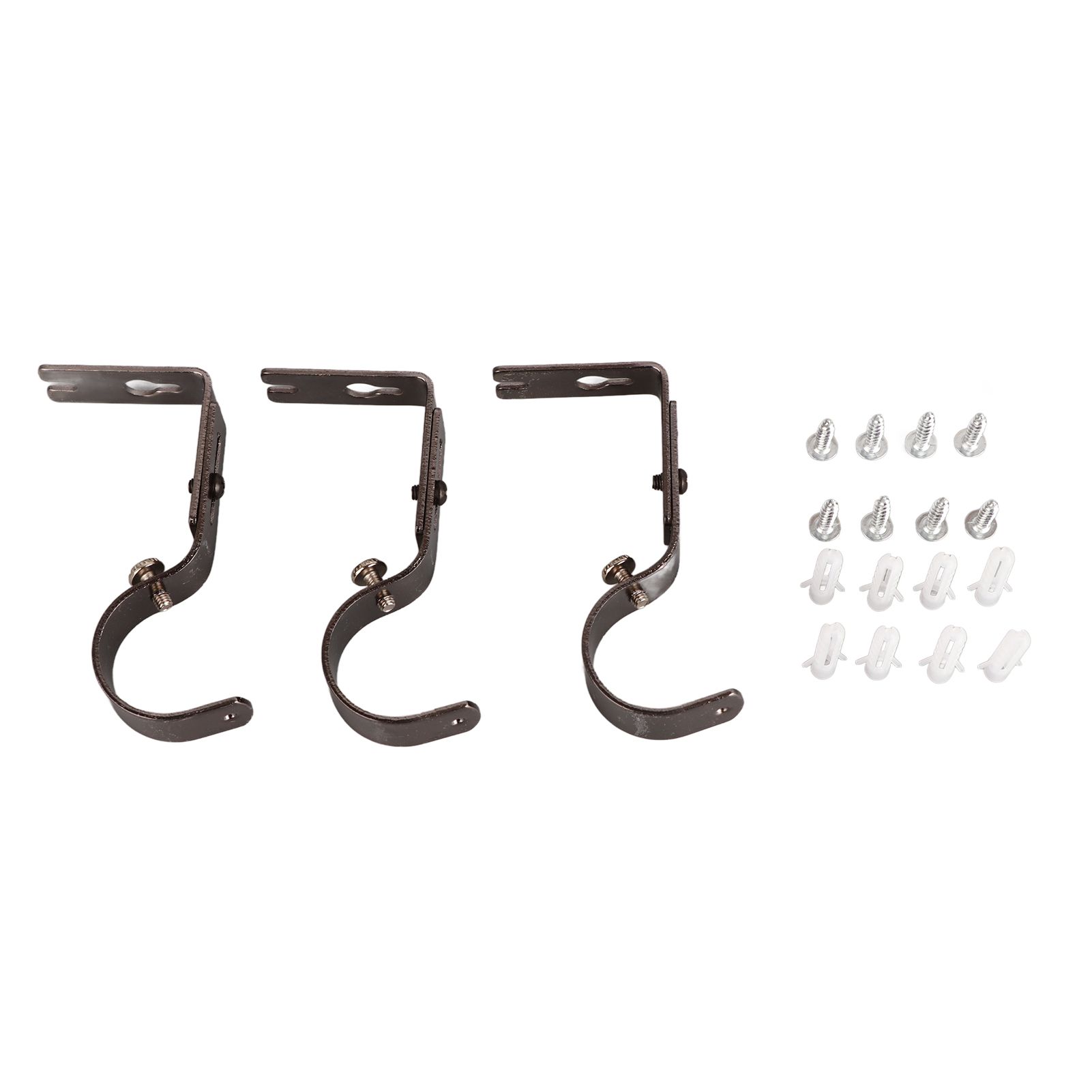 3Pcs Curtain Rod Hook Holder Iron Bracket Universal Design Home Decoration for Bedroom - Image 1