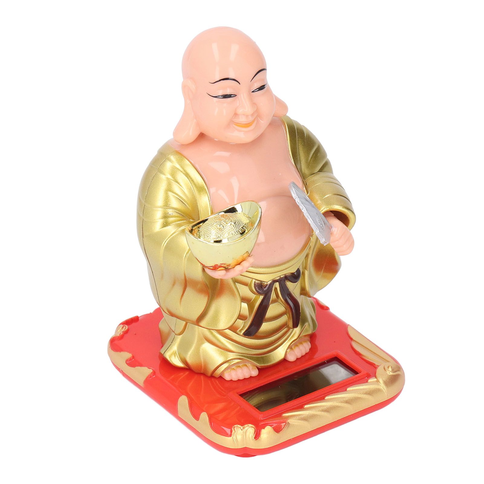 Standing Maitreya Buddha Solar Ornaments Light Energy Sensing Buddha Statue Decoration for Office Home Car Gift Small - Image 1