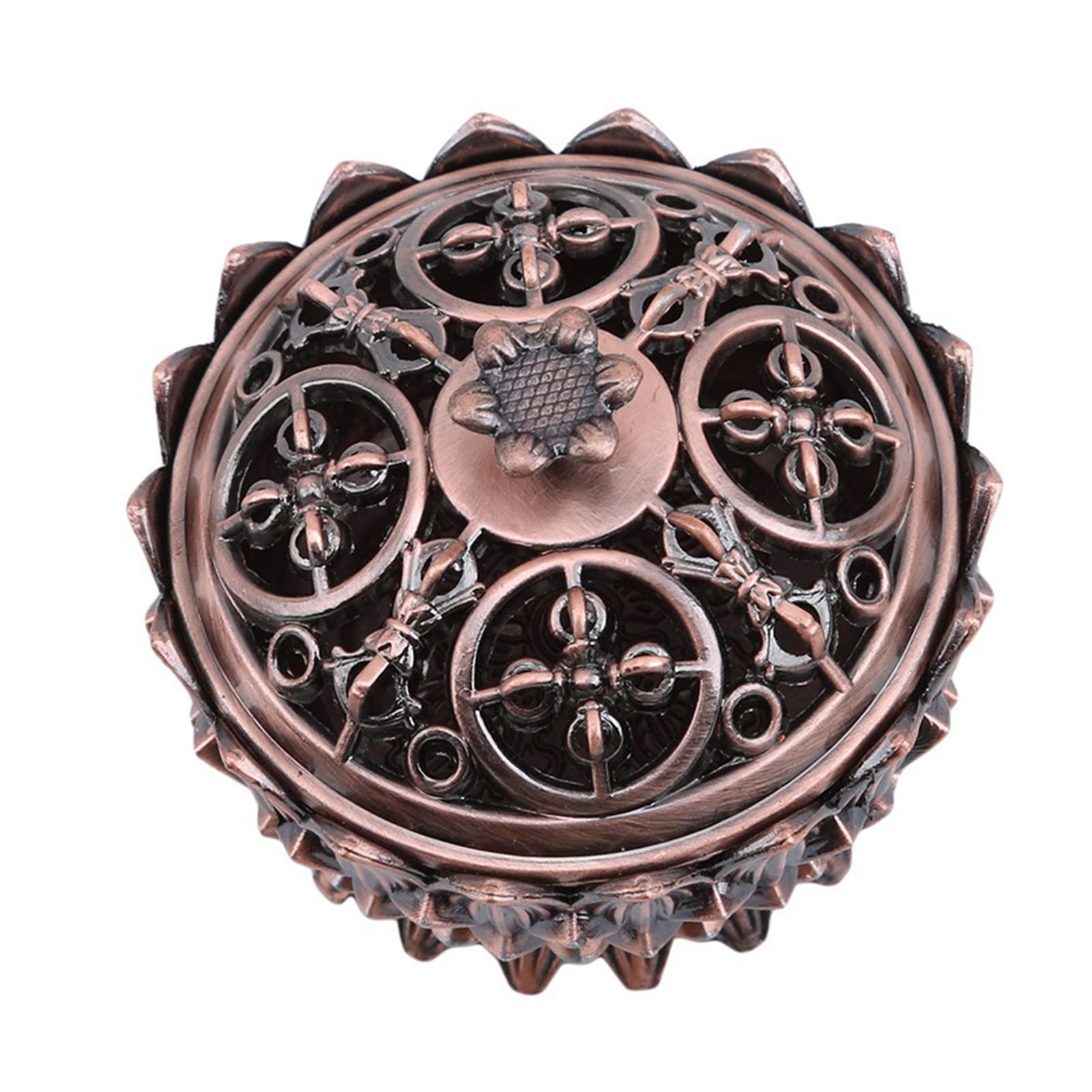 Lotus Incense Burner Zinc Alloy Cone Incense Holder Burner Small Incense Holder Ornaments for Home Decoration Brown - Image 2